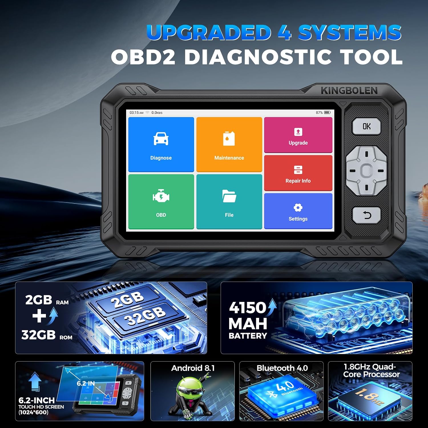 Thumbnail 2 de KINGBOLEN S608 OBD2 scanner with 9 resets