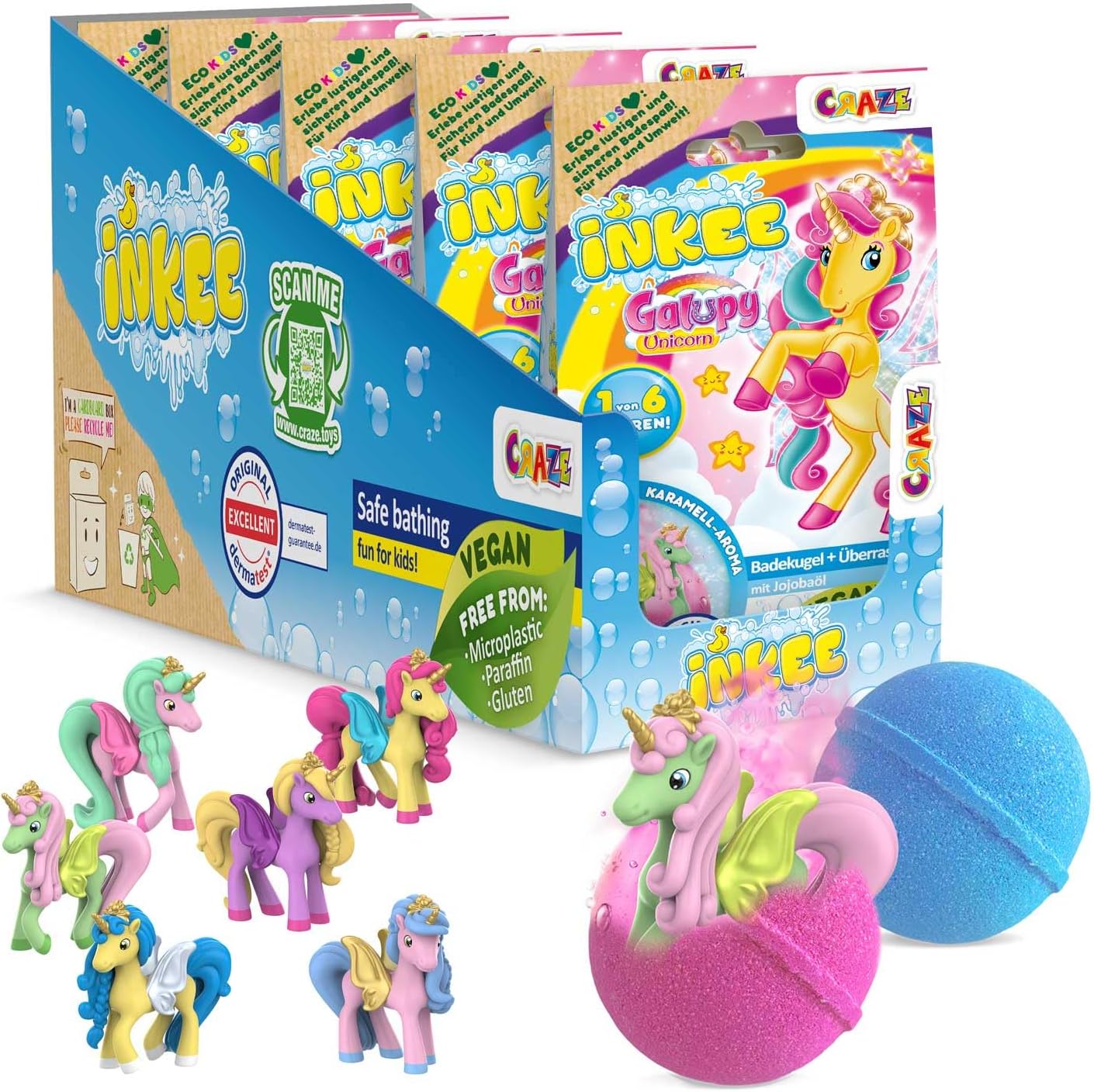 INKEE Bombas de baño unicornio 5-Pack