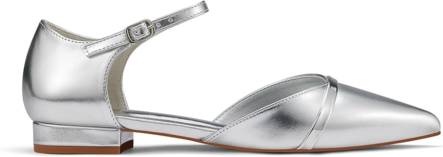 Thumbnail 4 de GENSHUO Women Shoes Ballet Flats Pumps with Low Heel and Ankle Buckle