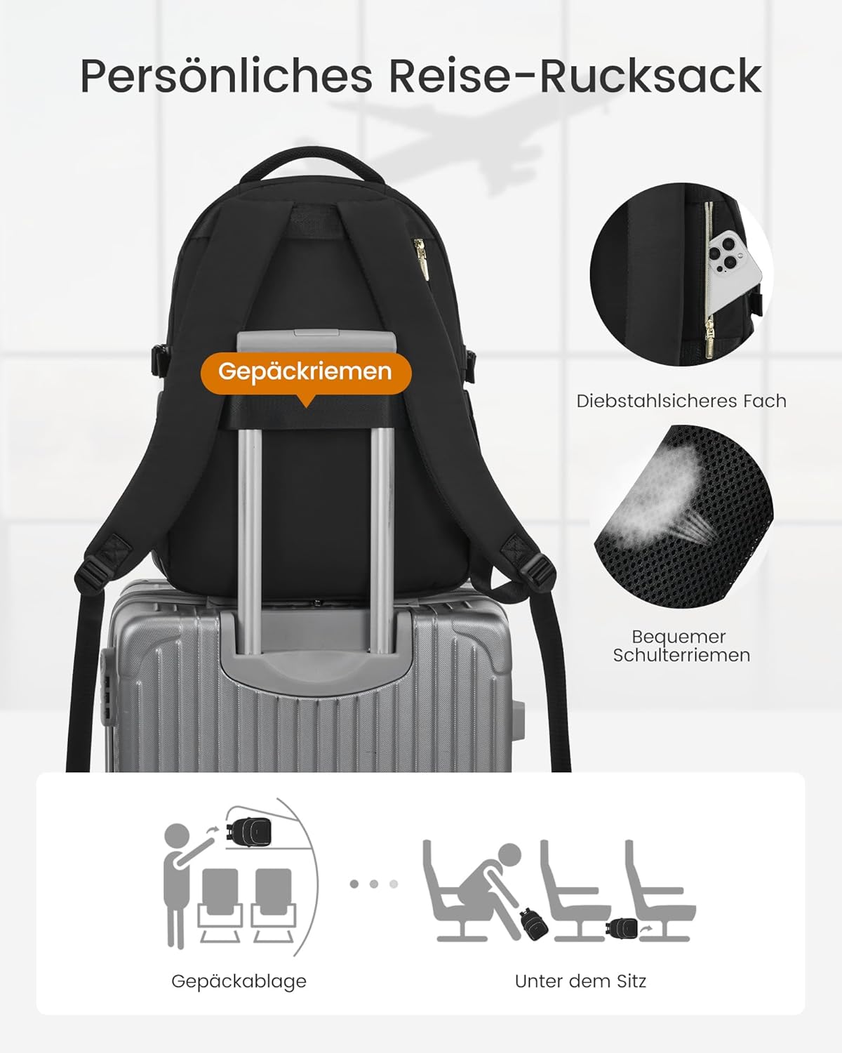 Thumbnail 4 de LOVEVOOK Damen-Rucksack für 15,6" Laptop – wasserdichter Schulrucksack für Teenager, Uni & Büro