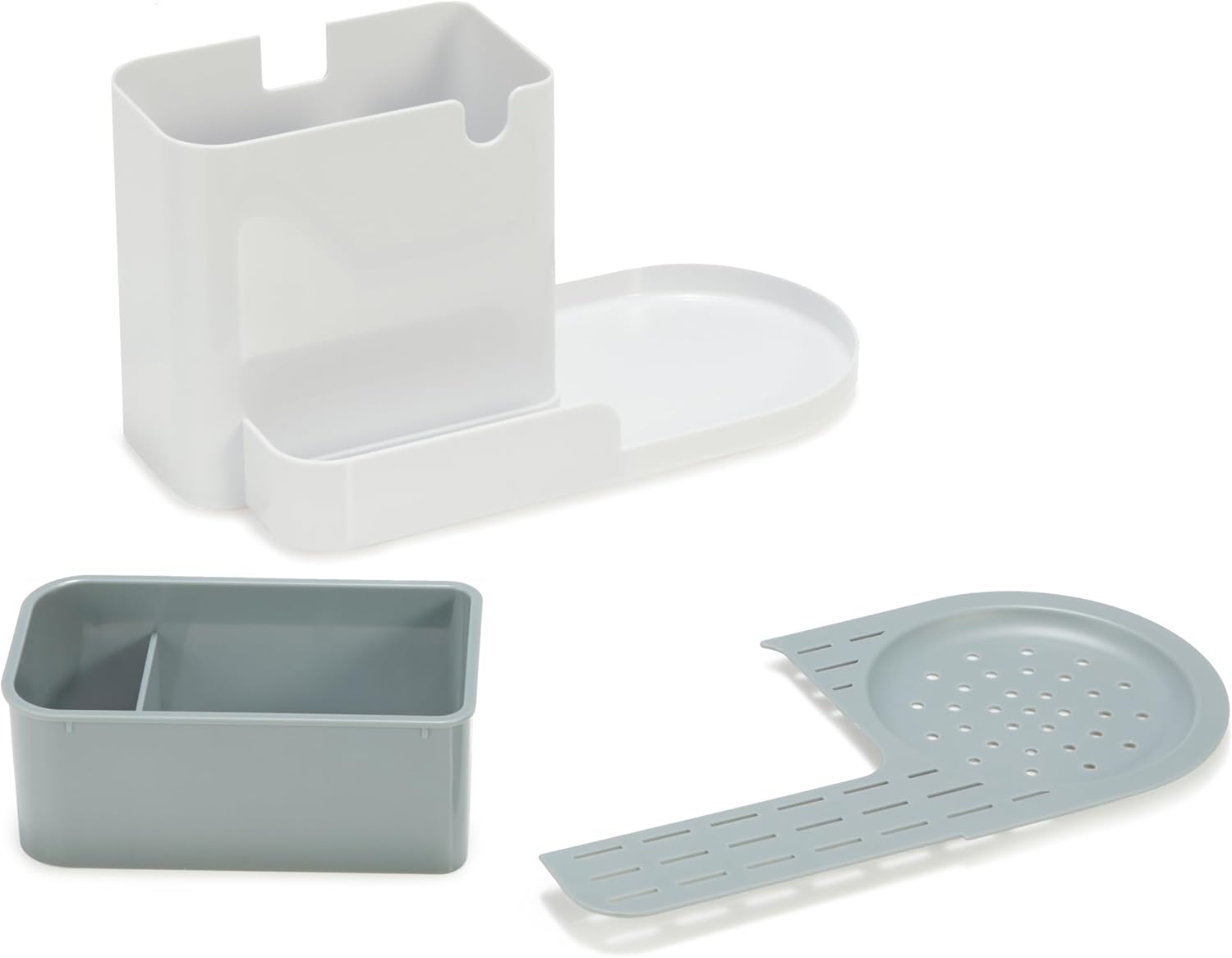 Detalle de Amazon Basics Kitchen Sink Organiser/Sponge Holder, Large, White