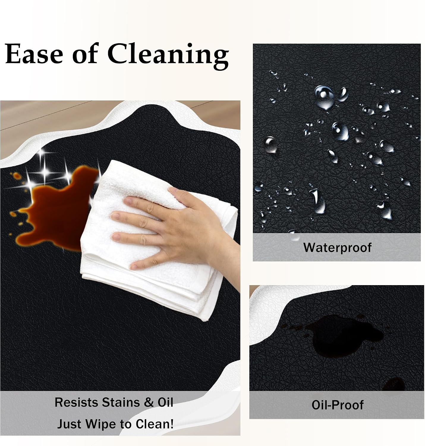 Thumbnail 5 de Arenarug Scalloped Black White Kitchen Mats 2-Piece Set