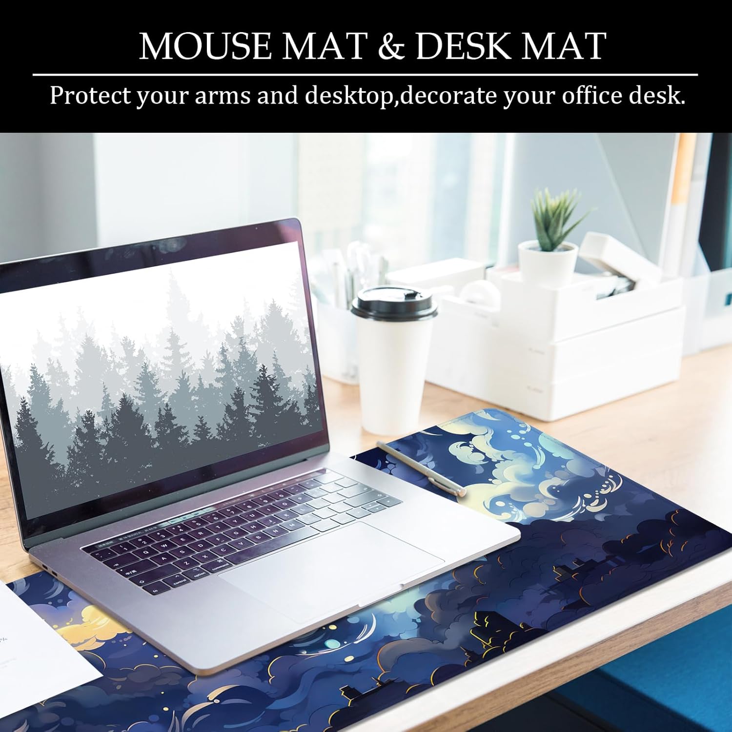 Thumbnail 5 de WYDUCVI Blue Large Gaming Mouse Mat (Clouds-05) – 31.5 x 11.8 x 0.12 inch