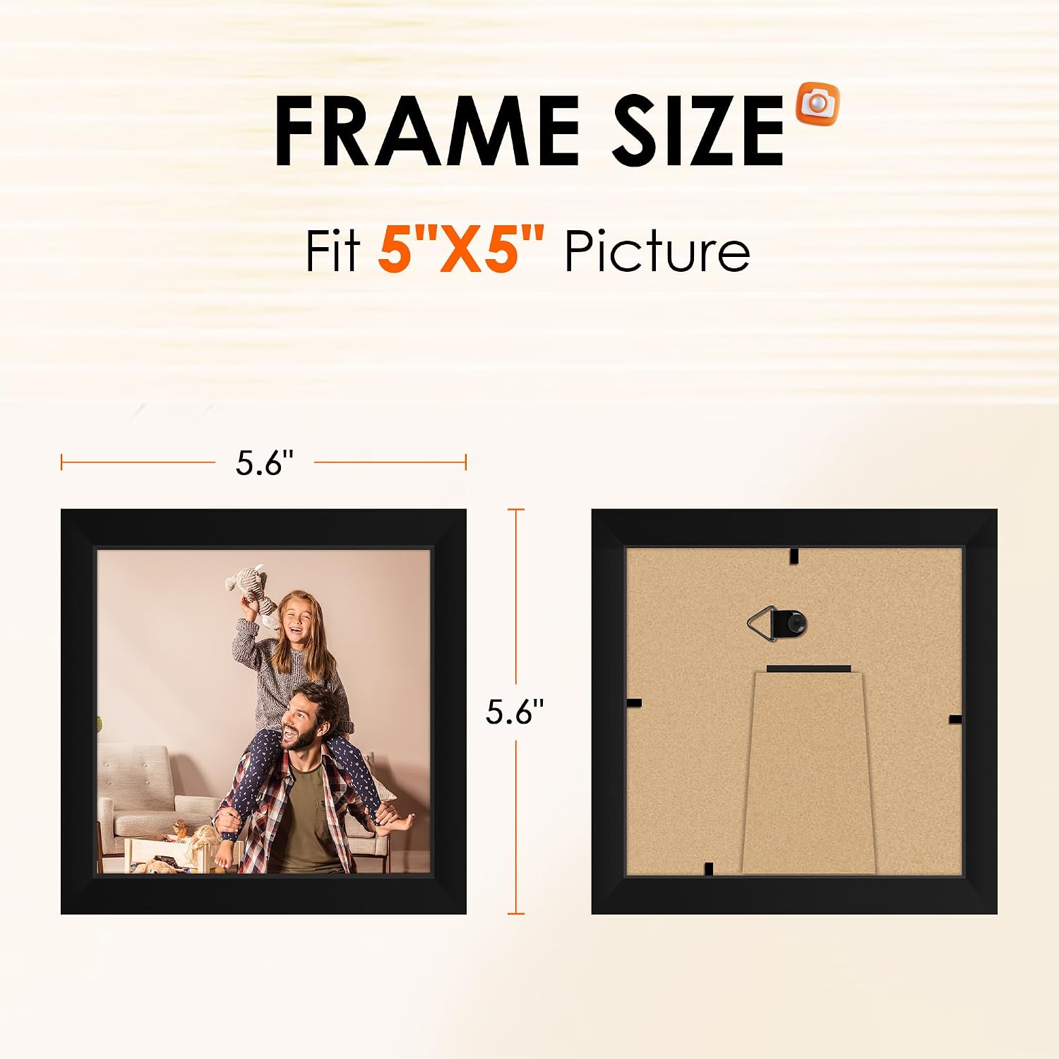 Detalle 2 de FIXSMITH 5x5 Picture Frames, Set of 4, Black with HD Plexiglass