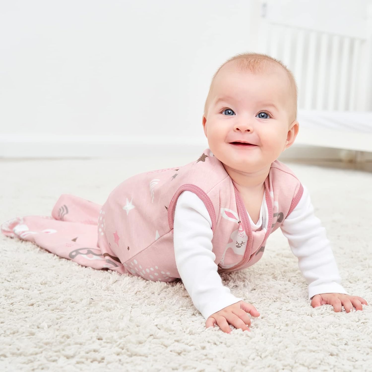 Thumbnail 6 de Looxii Baby Sleeping Bag 0.5 TOG 100% Cotton - Pink Sleepsack for 0–24 Months