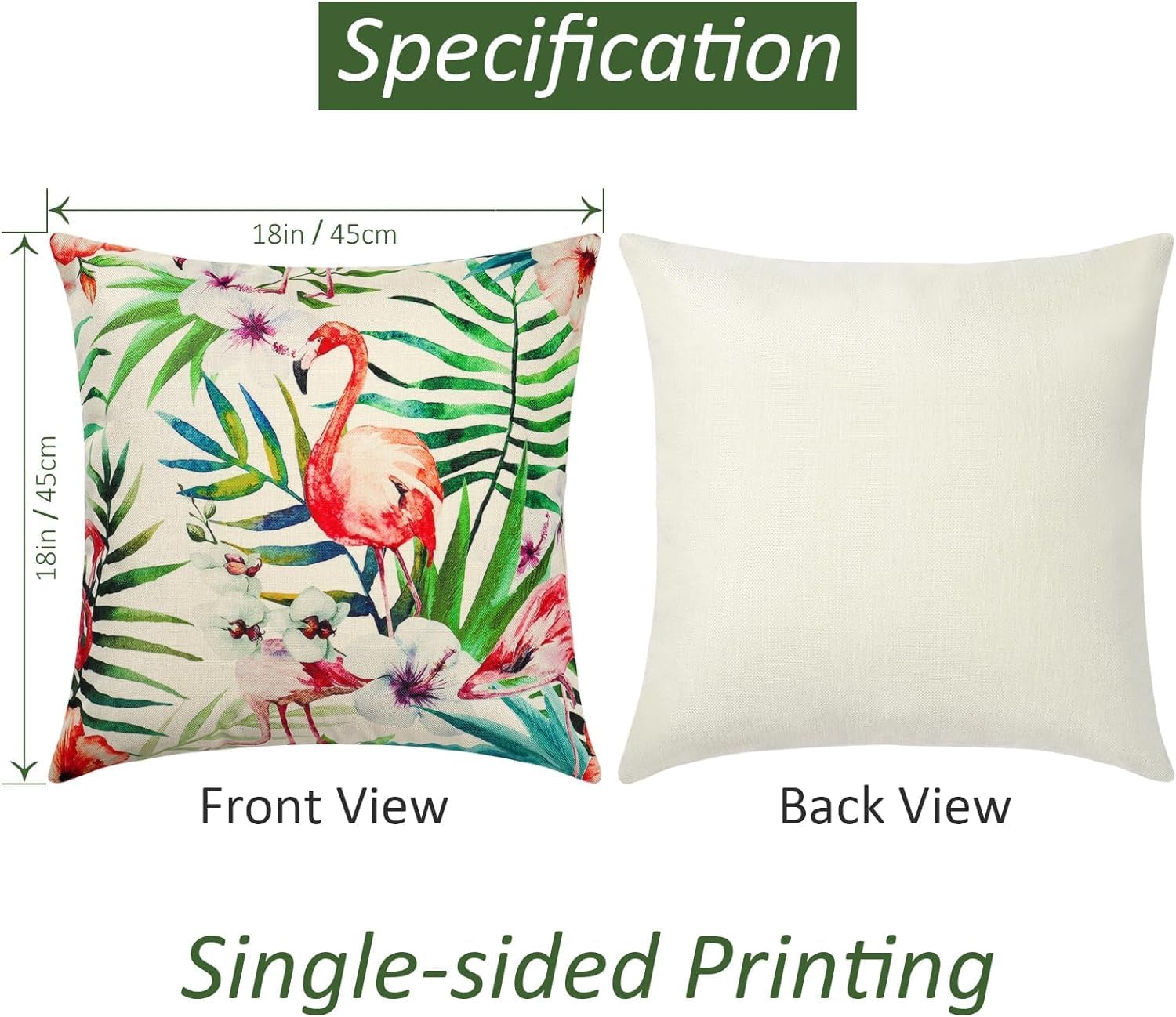 Thumbnail 3 de Weldomcor Waterproof Cushion Cover Set of 4 (45x45 cm) Tropical Plant Outdoor Throw Covers