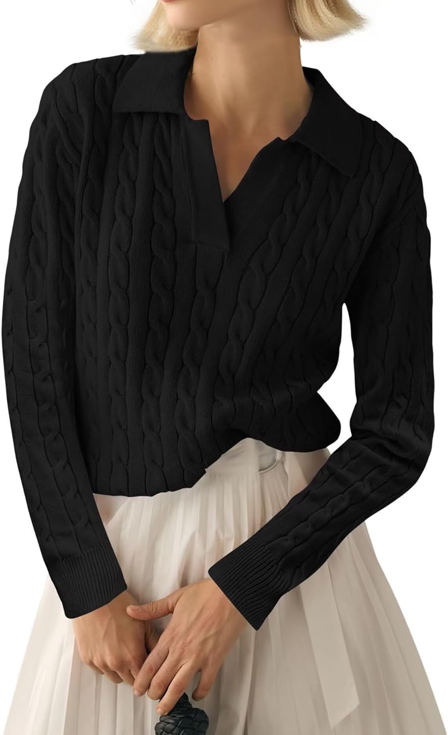 Thumbnail 6 de LACOZY Women's Fall Cable Knit V-Neck Pullover