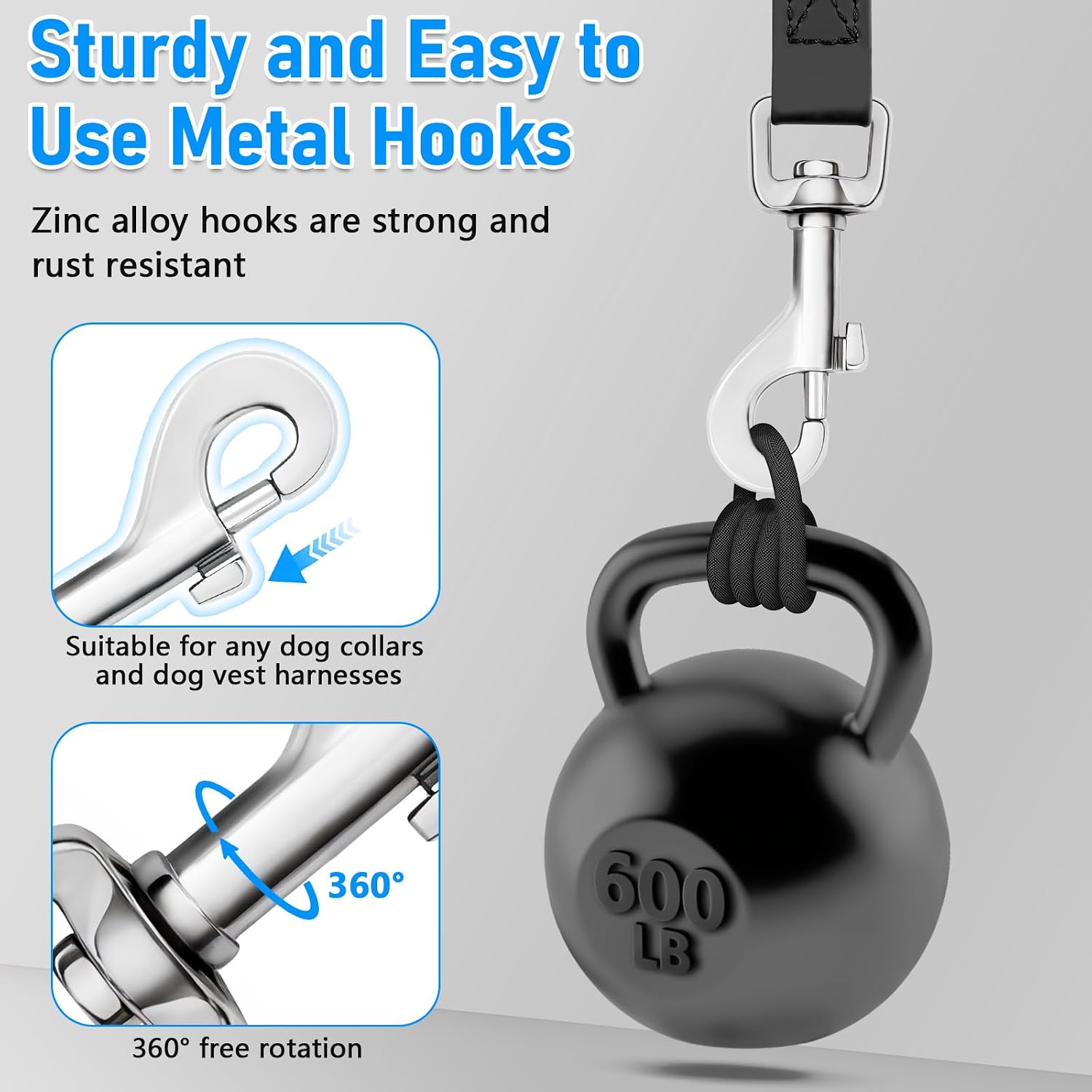 Detalle 2 de X XBEN Waterproof Training Lead for Dogs, 10M/33ft – Durable Long Line for Recall & Obedience