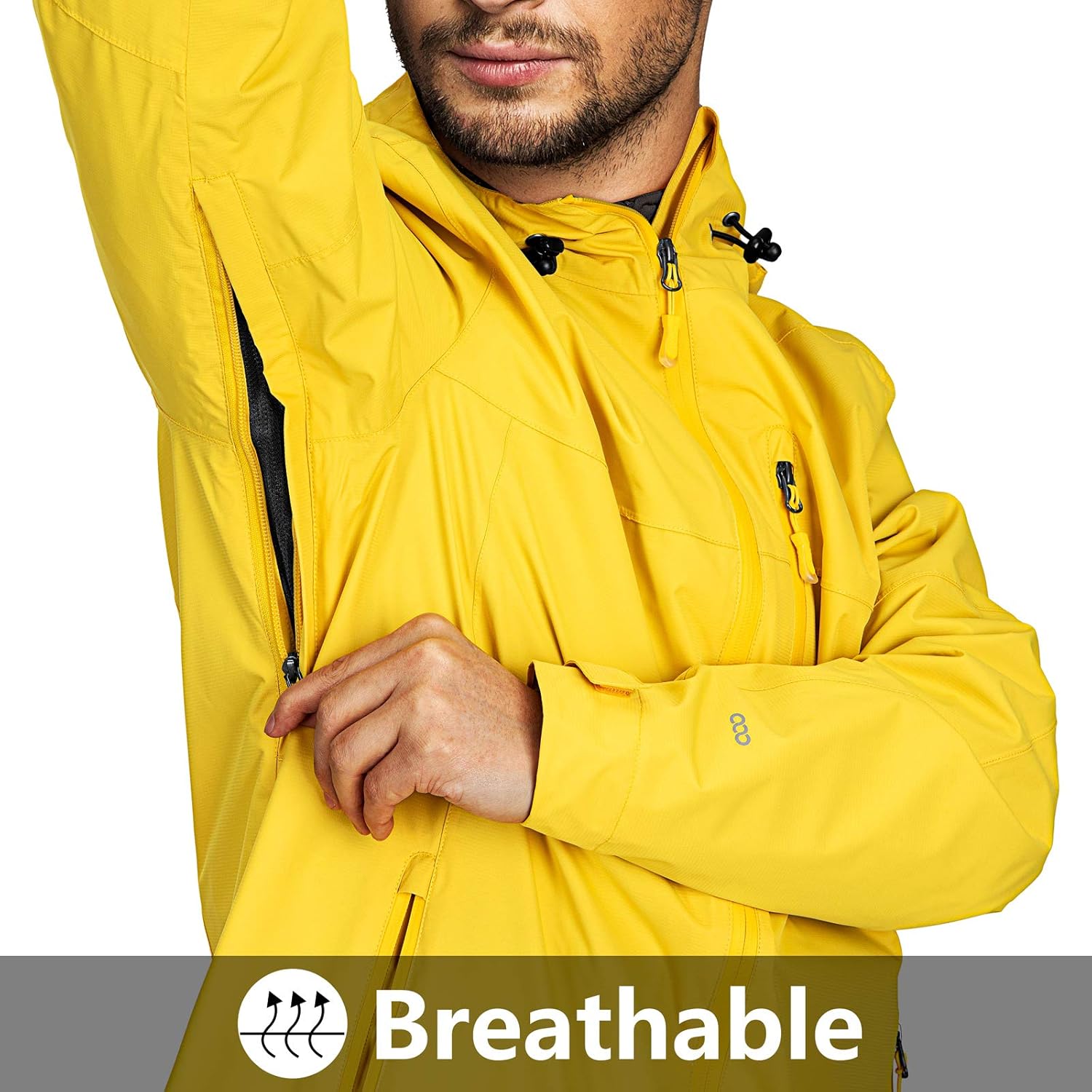 Thumbnail 3 de 33,000ft Regenjacke Herren – Wasserdichte, leichte Outdoorjacke mit Kapuze