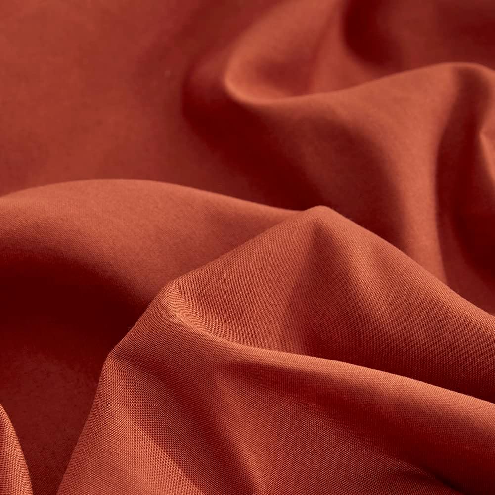 Detalle 2 de Michorinee Housse de Couette 220x240 Terracotta – Parure 2 Personnes en Microfibre avec Fermeture Éclair