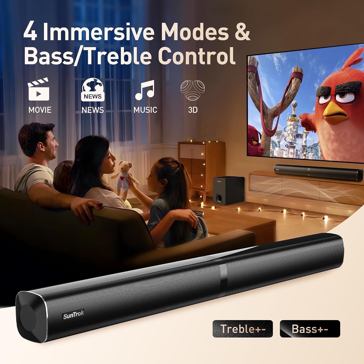 Thumbnail 5 de HEEBUKE Soundbar for TV Karaoke System with 2 Mics
