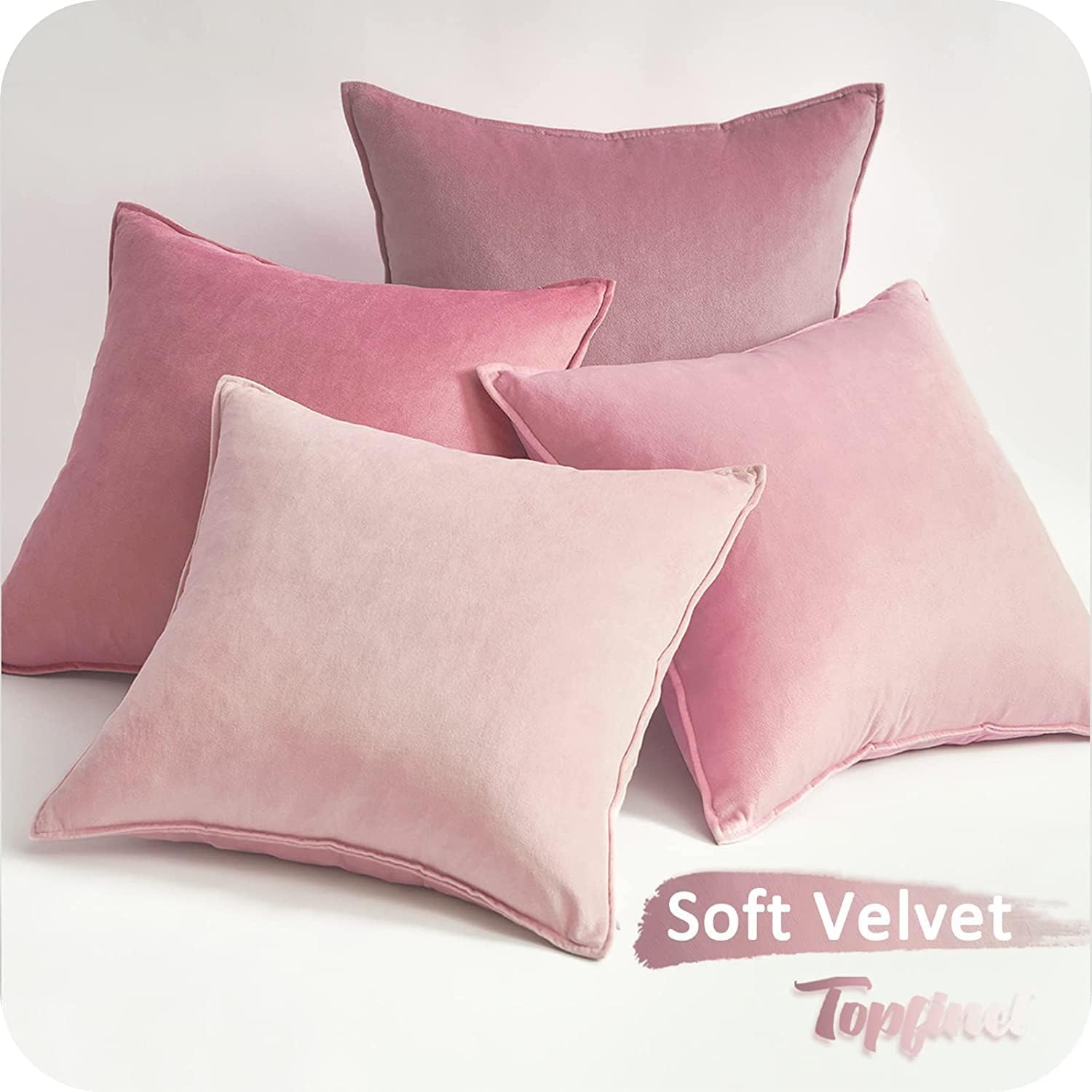 Thumbnail 5 de Topfinel Fundas Cojines Sofa 45x45 Rosa Terciopelo 🛋