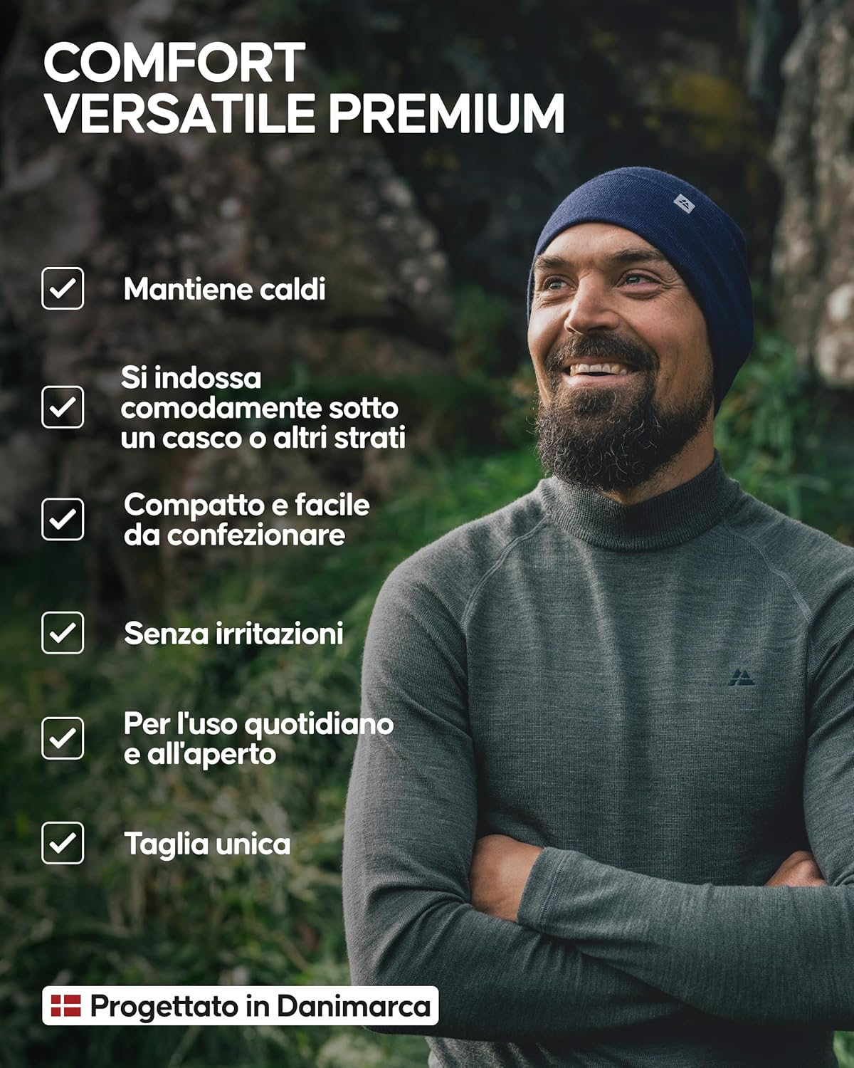 Detalle de DANISH ENDURANCE Cappello Lana Merino Berretto
