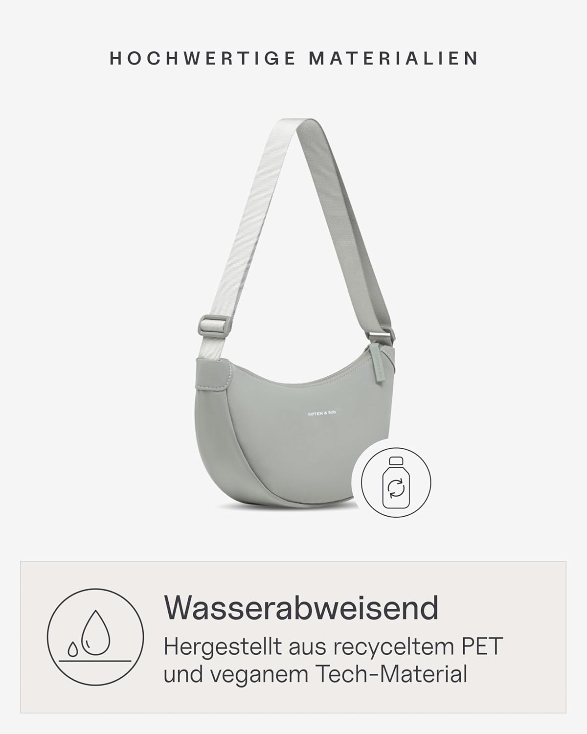 Detalle de Kapten & Son Moon Bag 3,5L – Marsupio/tracolla impermeabile e antifurto, 3,5 L