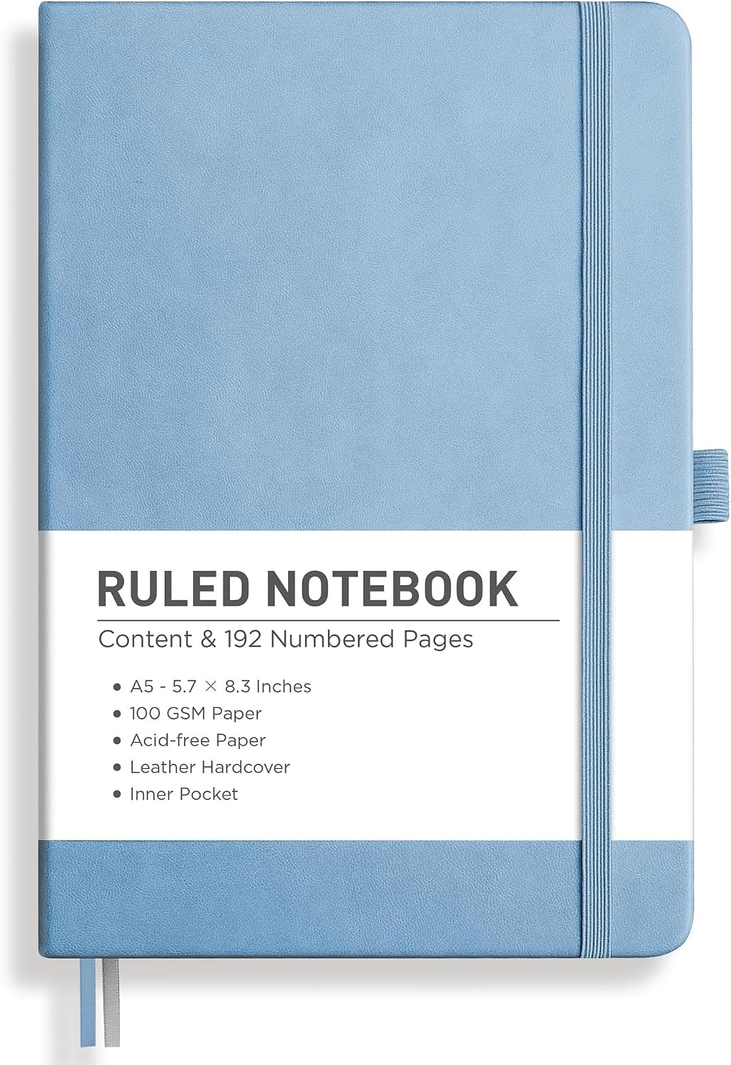 Detalle de RETTACY A5 Lined Journal Notebook, 192 Numbered Pages, 100 GSM Paper