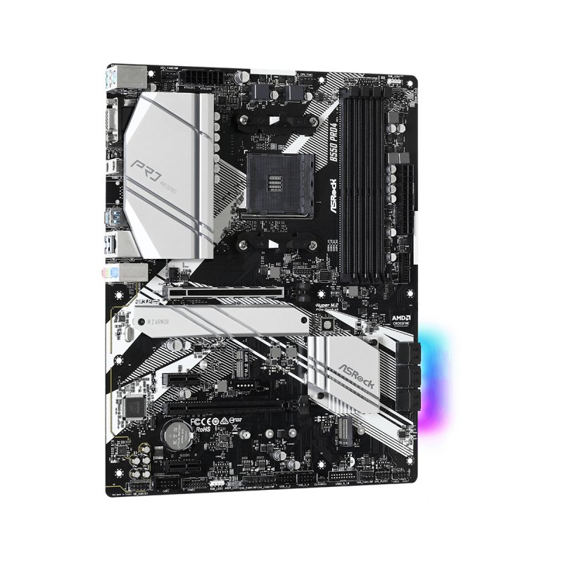 Detalle de ASRock B550 PRO4: placa base AMD AM4 para sistemas moderados con buenas opciones de expansión