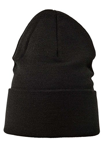 Detalle de Levi's Slouchy Red Tab Beanie gorro de punto negro