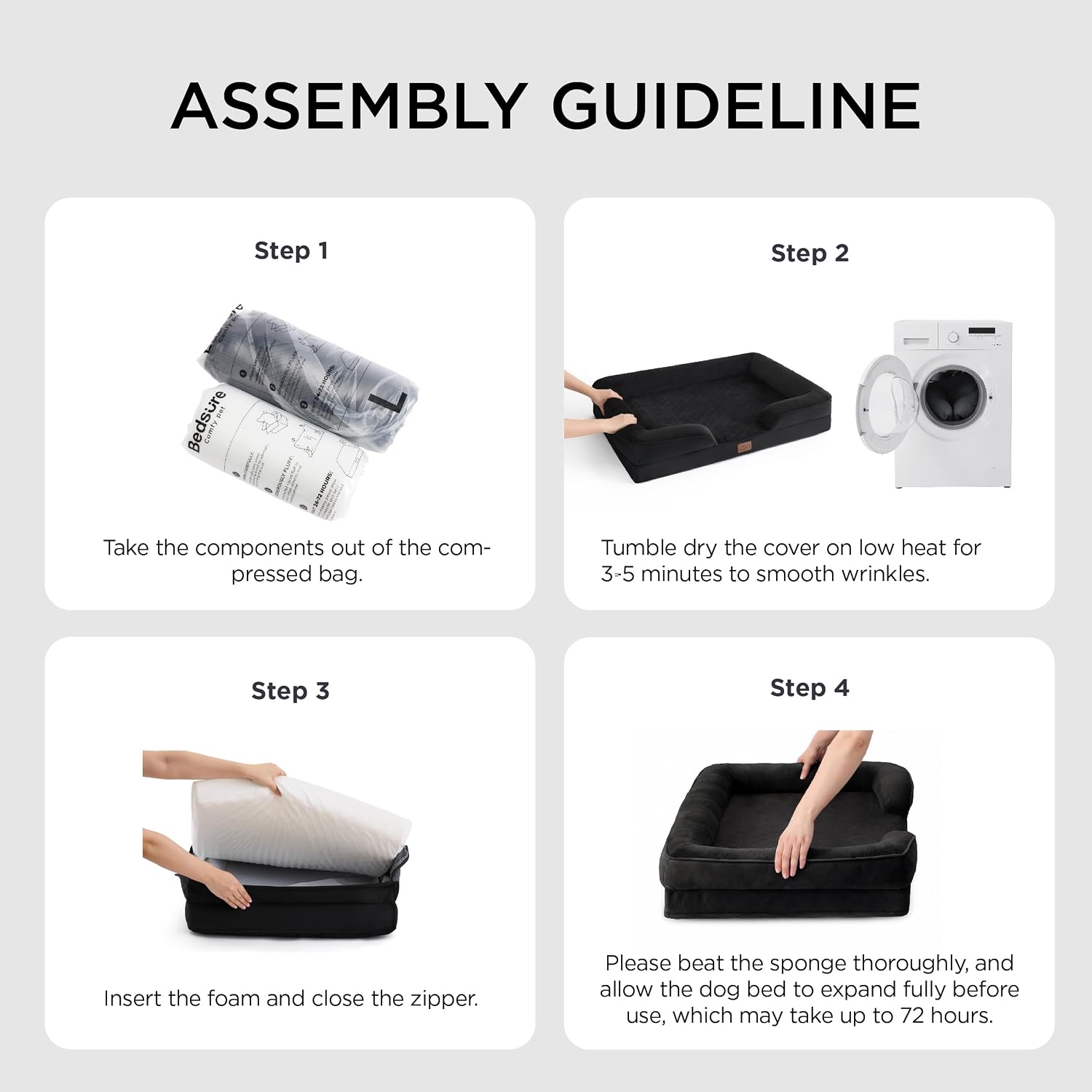 Thumbnail 6 de Bedsure Extra Large Dog Sofa Bed 122x89x20cm