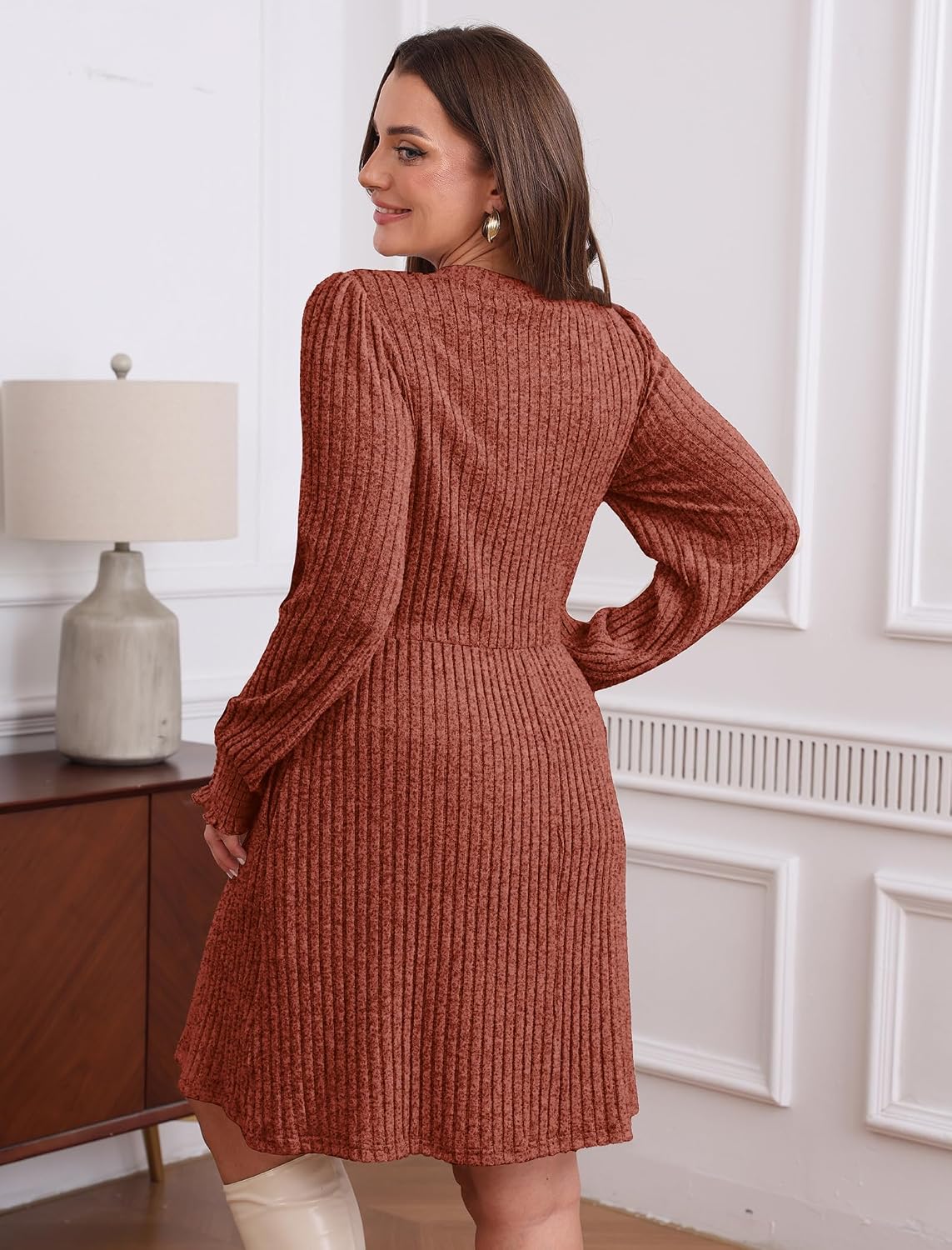 Detalle 2 de Sampeel Women's Sweater Dress, 70% Polyester