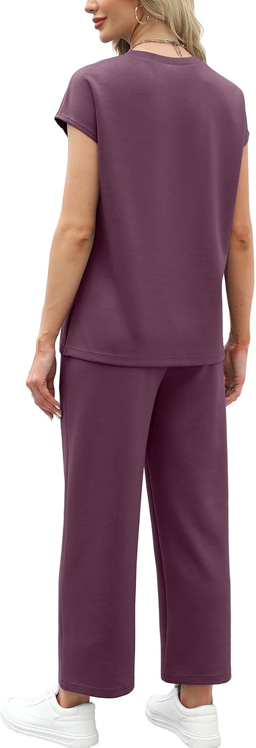 Thumbnail 4 de WIHOLL Two Piece Sets for Women — Lightweight Cap Sleeve Set with Wide Leg Pants