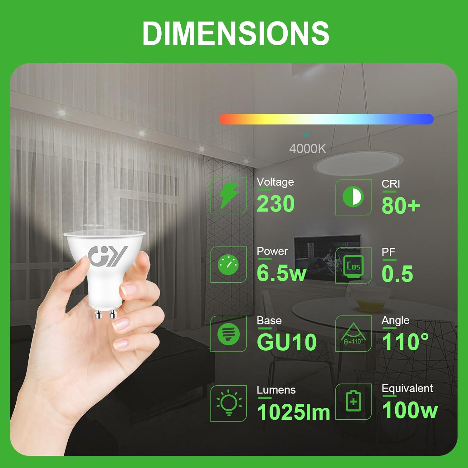 Thumbnail 1 de GY Bombilla LED GU10 6.5W 1025LM 4000K Pack 5