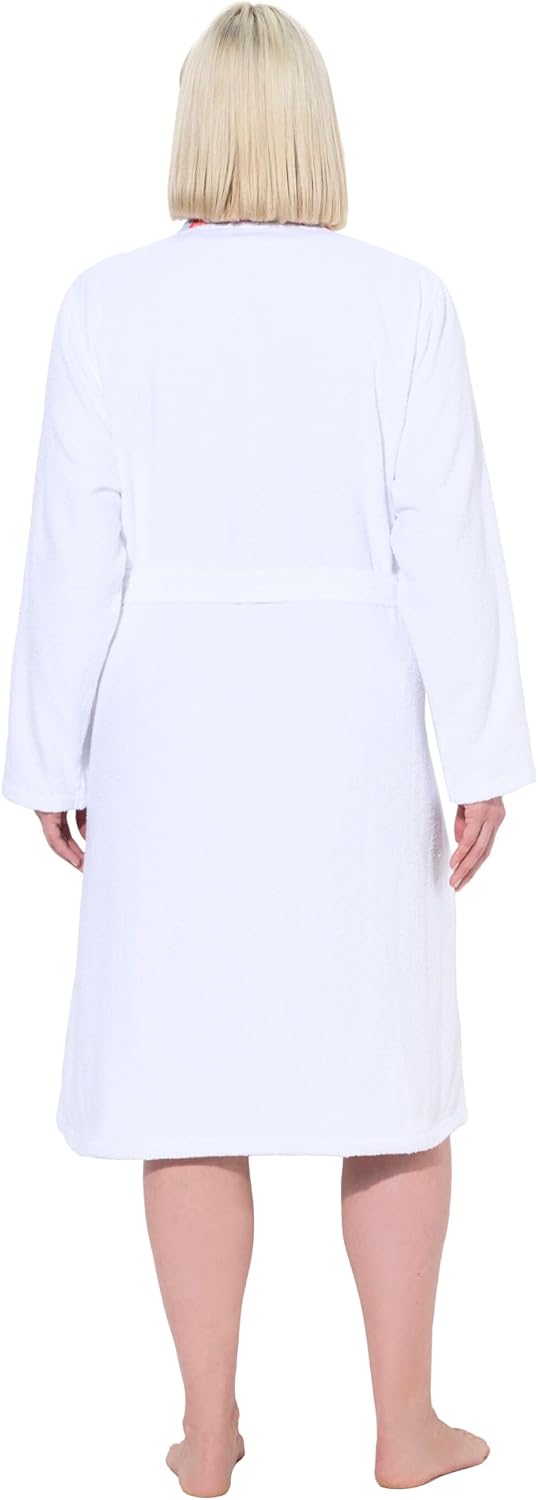 Detalle de Ulla Popken Bathrobe Décolleté V et bord décoratif - Robe de chambre femme (lot de 1)