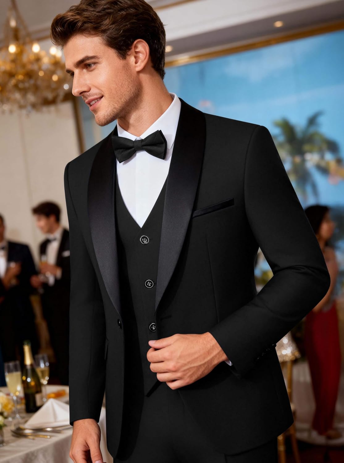 Detalle de WULFUL Slim Fit 3-Piece Tuxedo Suit Set