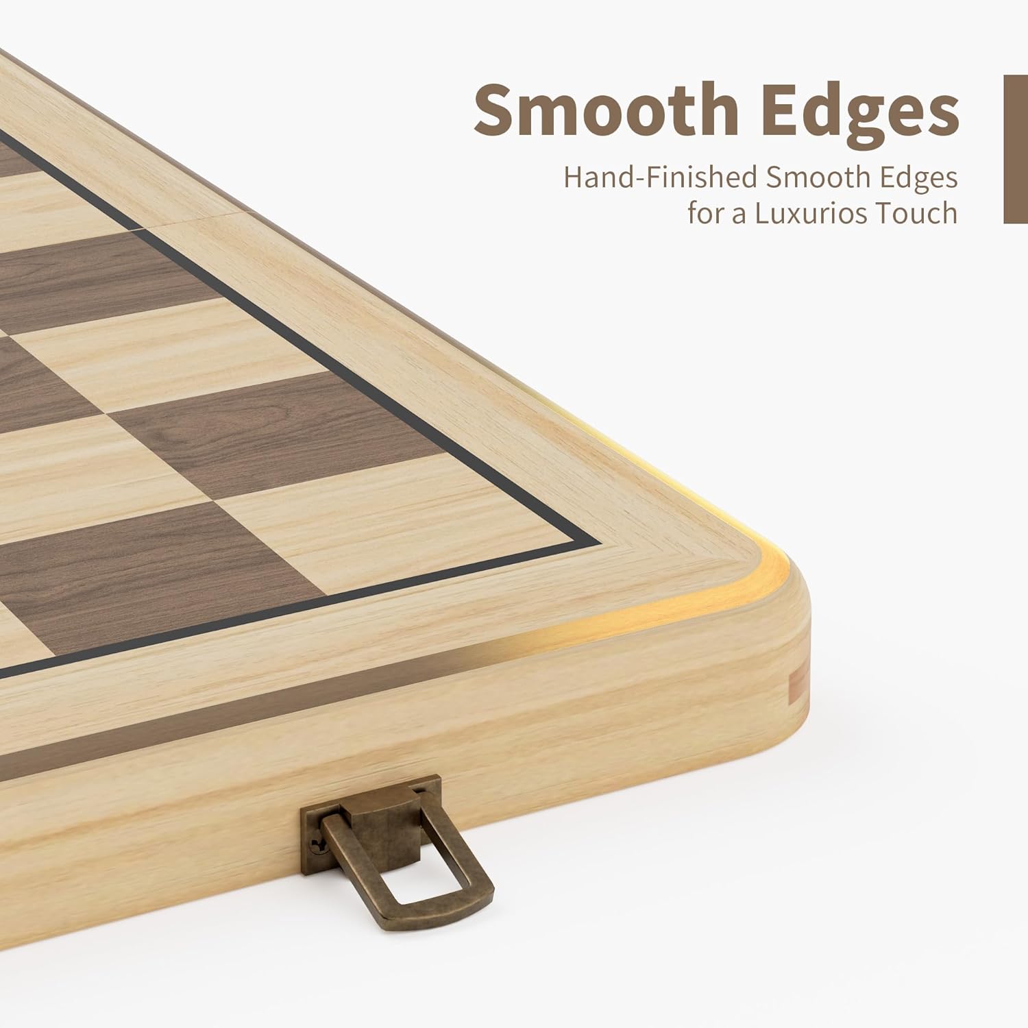 Detalle 2 de 38 cm Holz Klapp-Schach- und Dame-Set mit 7,6 cm König ♟