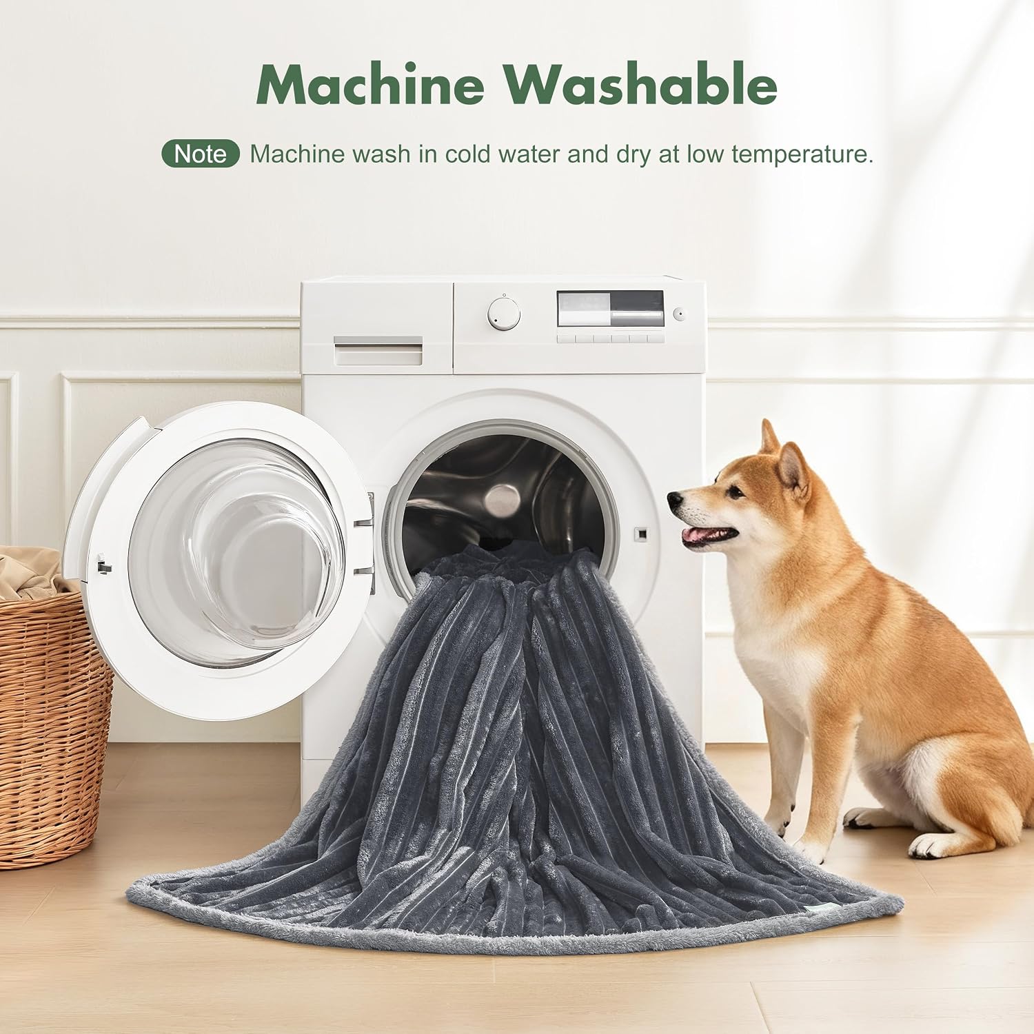 Detalle 2 de FWERDG Waterproof Dog Blanket, 40"x50" Fleece Couch Protector