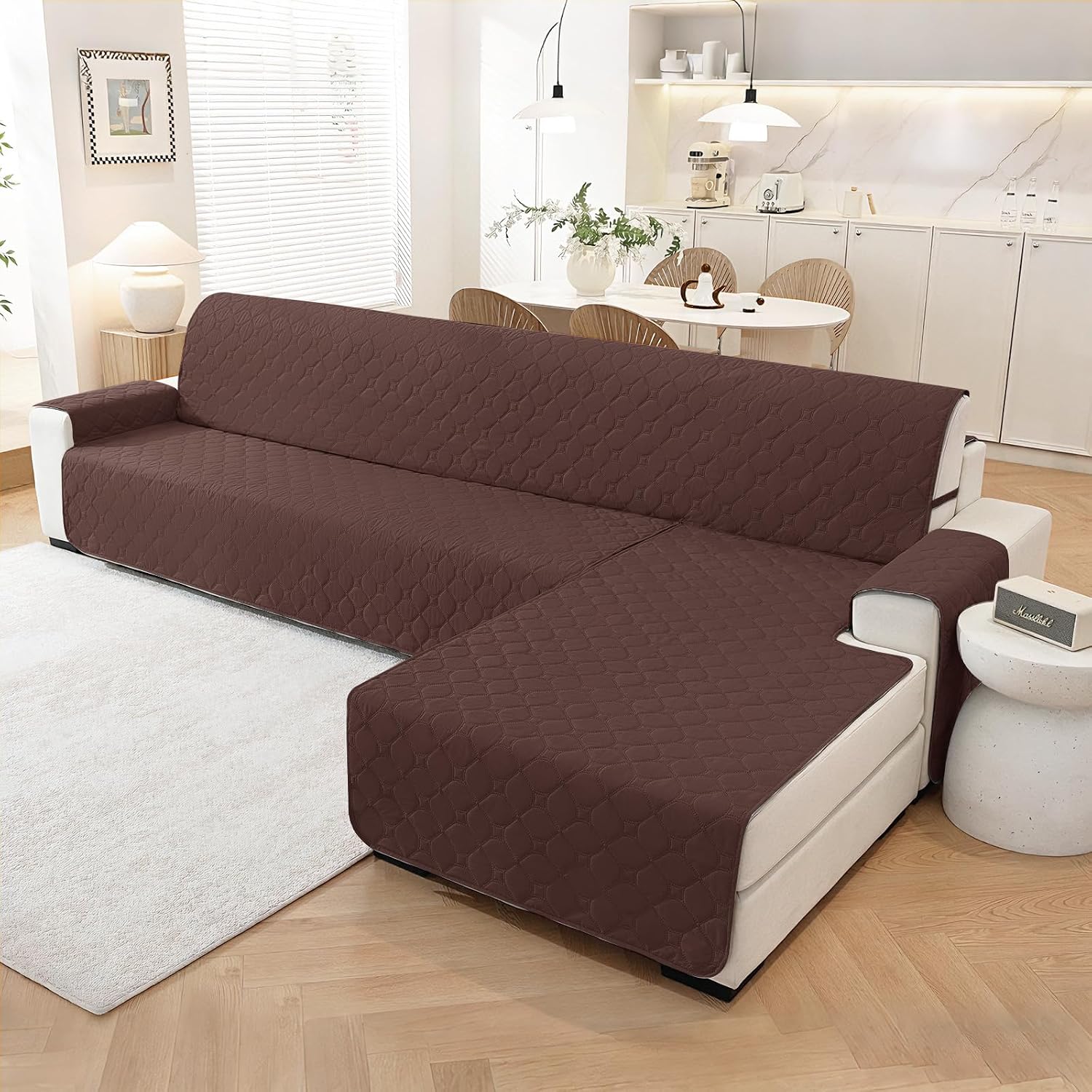 Detalle de Ystyle Copridivano impermeabile con penisola reversibile per divano angolare (3 posti, L 255 cm)