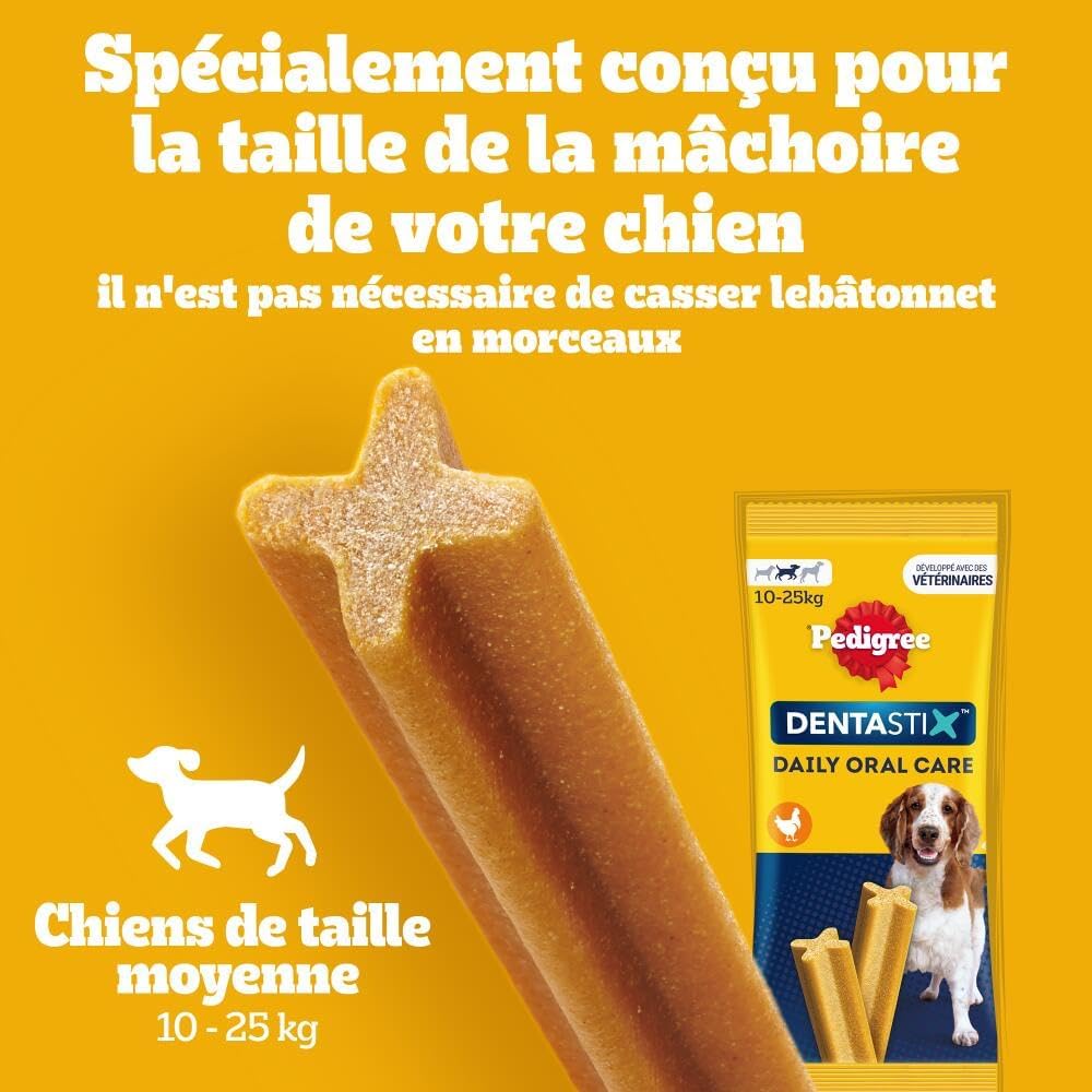 Thumbnail 5 de Pedigree DENTASTIX 56 Bâtonnets d’entretien dentaire pour Grands Chiens (25 kg+), Saveur Poulet et Boeuf – 8 sachets
