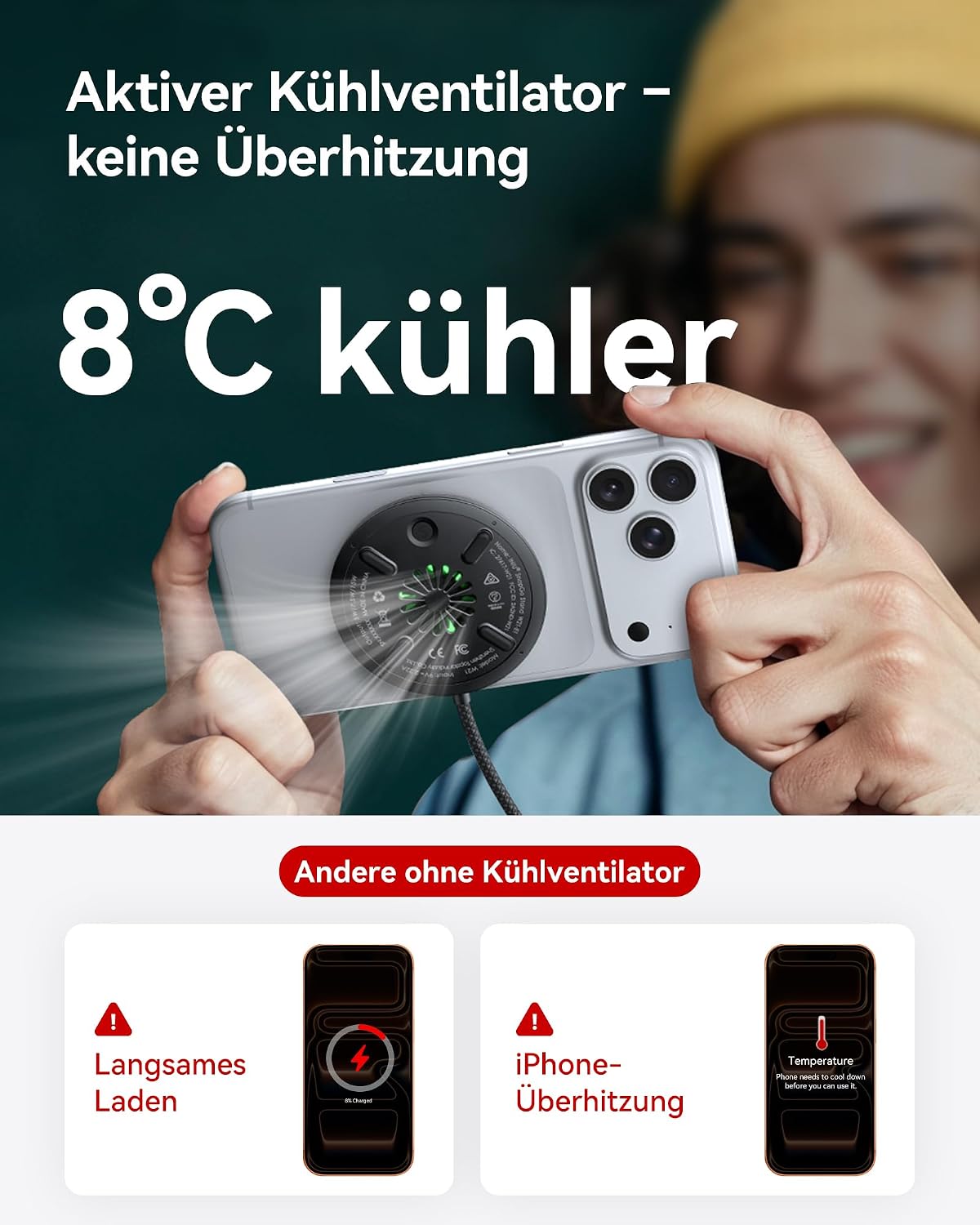 Detalle 2 de INIU Mag Safe Ladegerät 15W Qi2 Ladestation