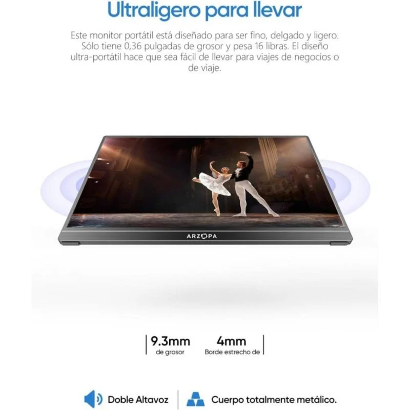 Detalle 1 de ARZOPA 15,6" FullHD IPS 60 Hz — monitor portátil