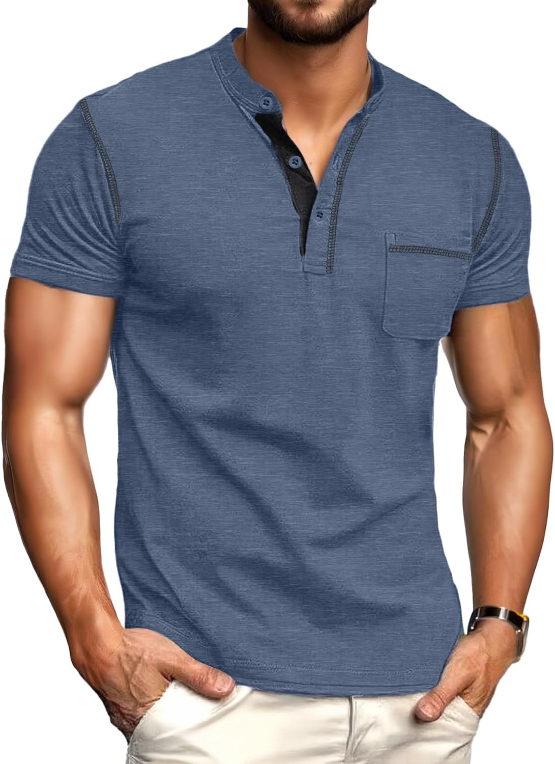 Detalle 2 de Sailwind Men’s Henley Short Sleeve Shirt