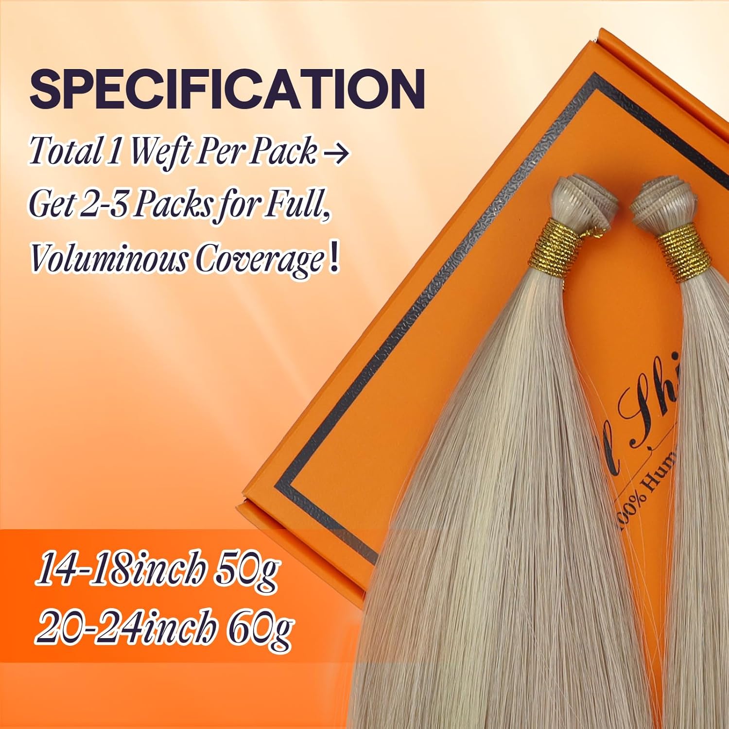 Thumbnail 3 de Full Shine Genius Weft Hair Extensions: Remy Weft, Ash Blonde Highlight, 24 Inch, 60G