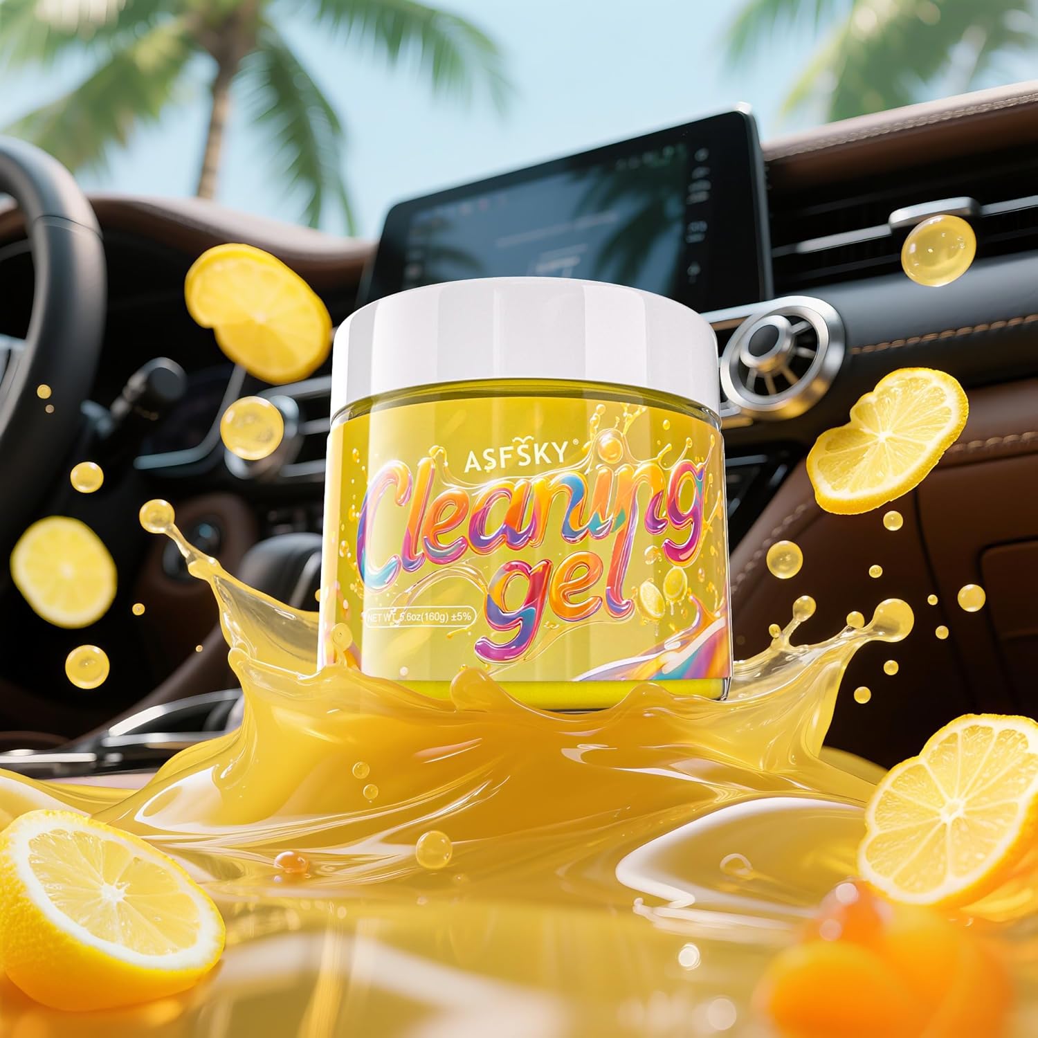 Detalle de ASFSKY Gel Nettoyant polyvalent pour voiture et clavier – kit Jaune