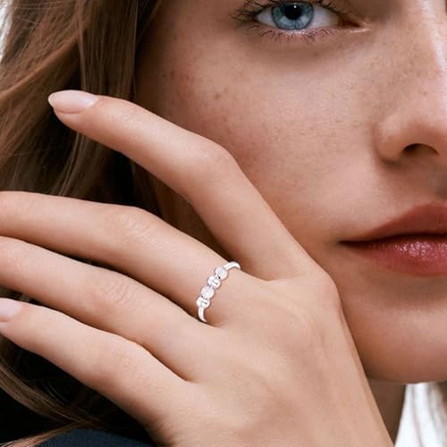 Thumbnail 2 de Senteria Anxiety Ring for Women — Sterling Silver Bead Spinner Ring, Adjustable Fidget Ring