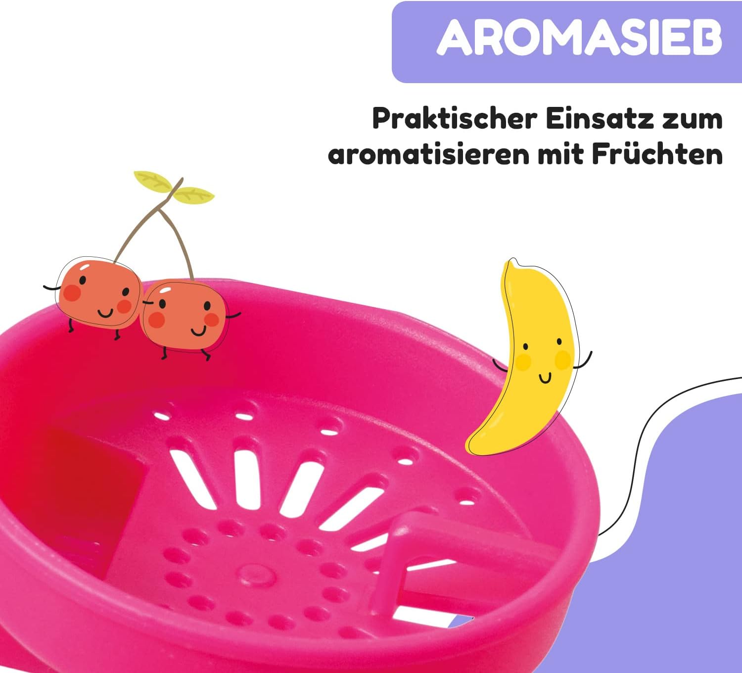 Detalle 2 de schmatzfatz Kinder-Trinkflasche 0,5 L auslaufsicher mit Fruchteinsatz (BPA-frei)