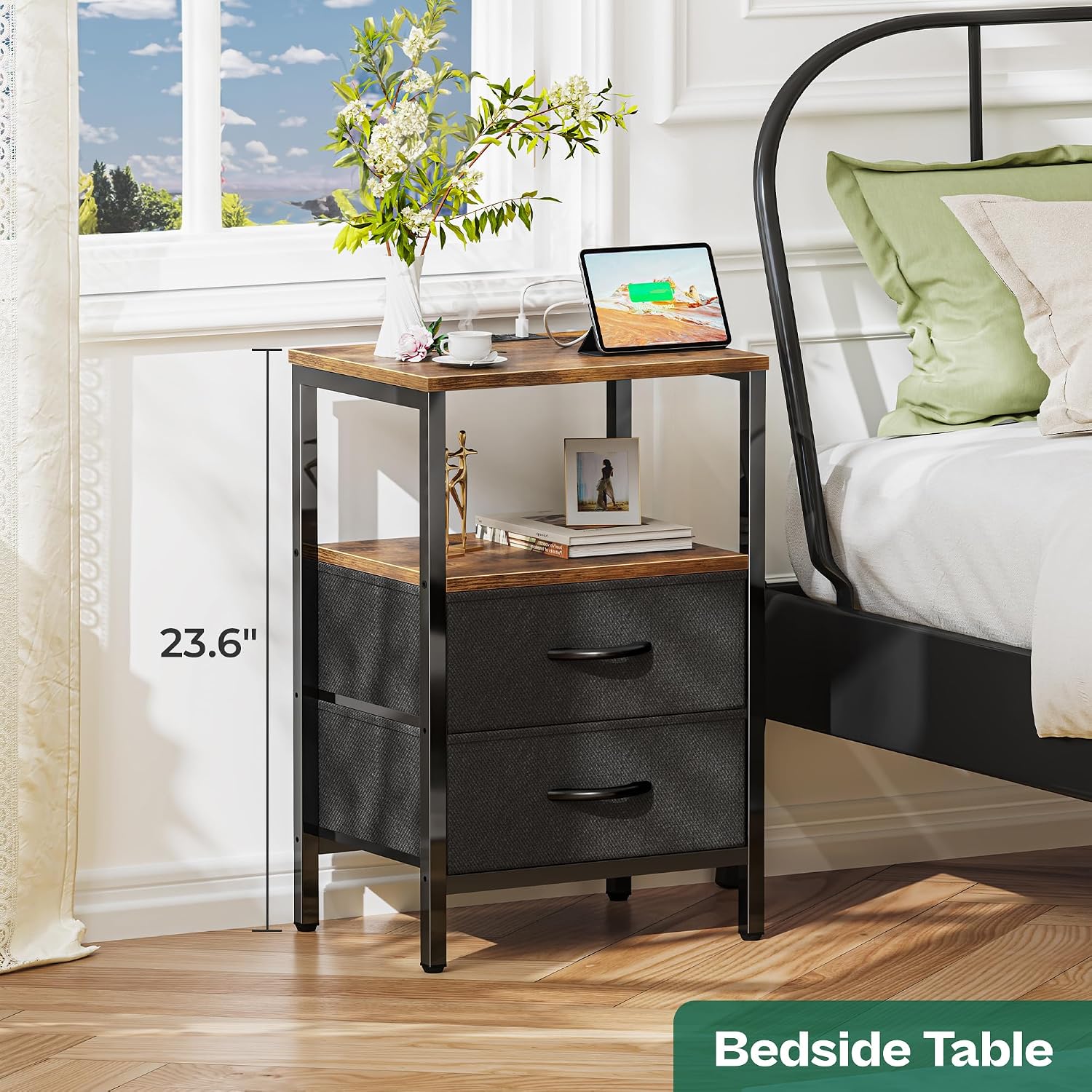 Thumbnail 3 de Huuger Nightstand with Charging Station