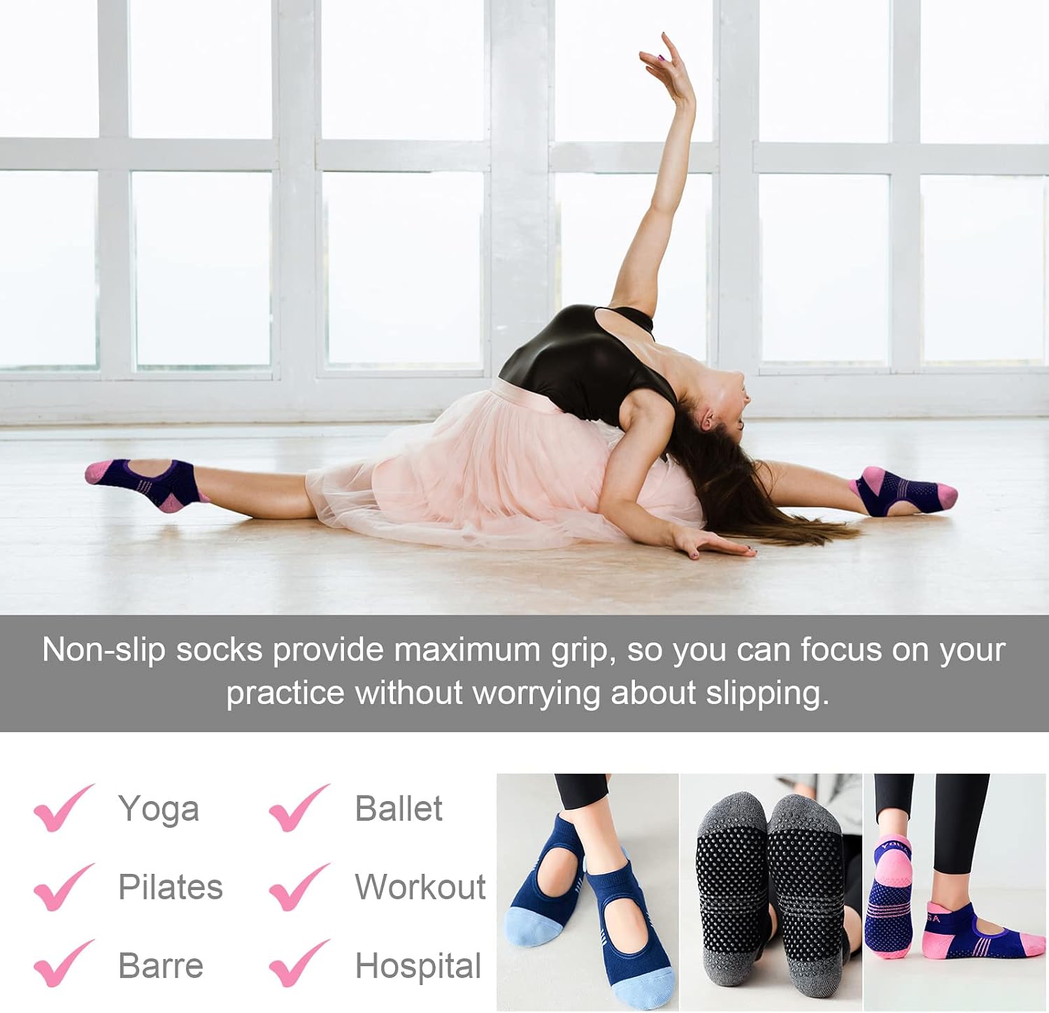 Thumbnail 3 de PUTUO Womens Yoga Pilates Socks