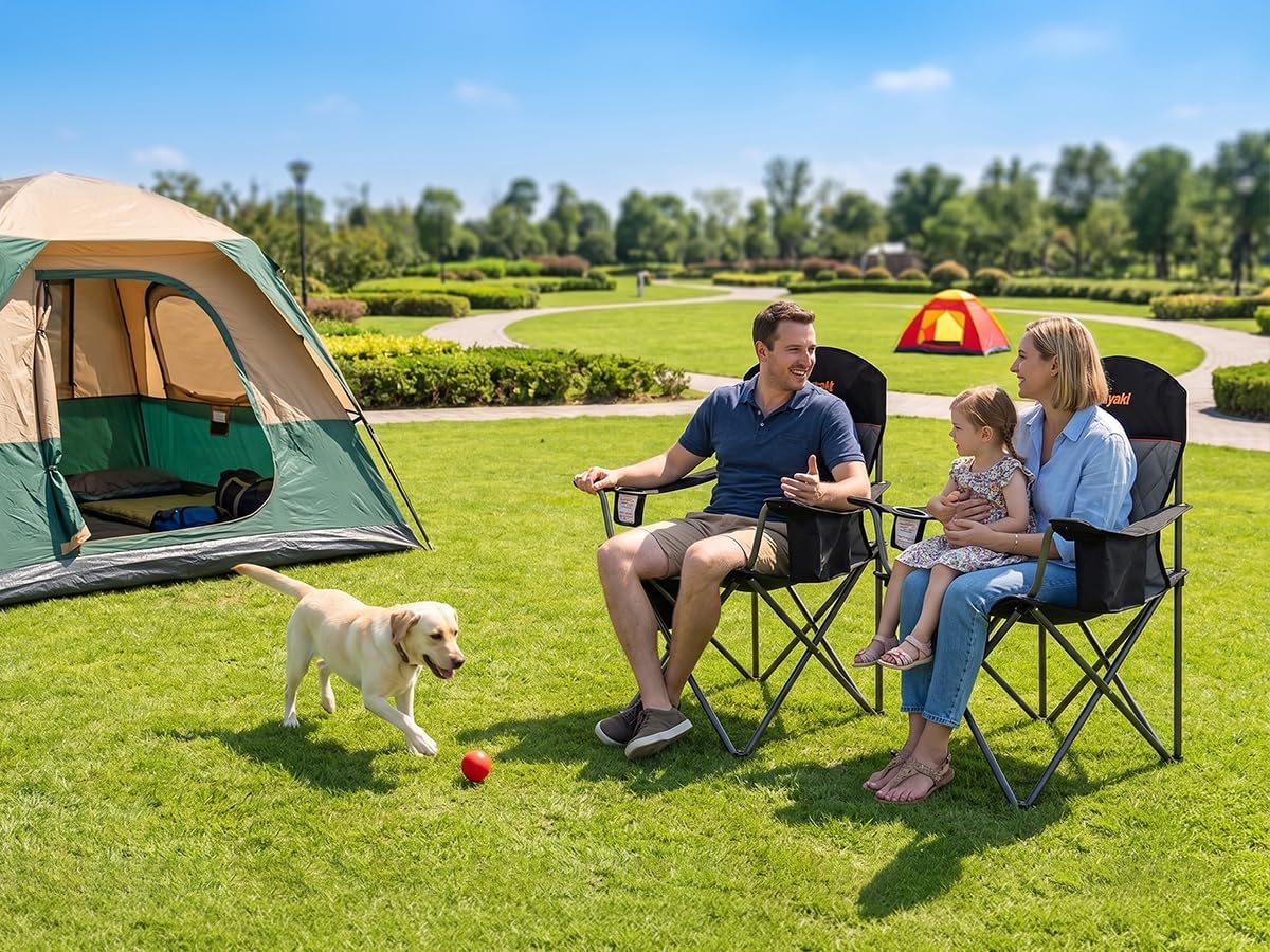 Detalle de FUNYAKIT FYK-006-2PCS-CA Camping Chairs, Padded with Cooler Pouch