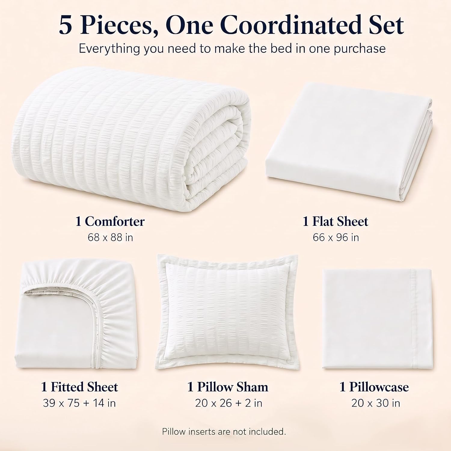 Detalle 2 de CozyLux Twin Comforter Set 68x223 cm