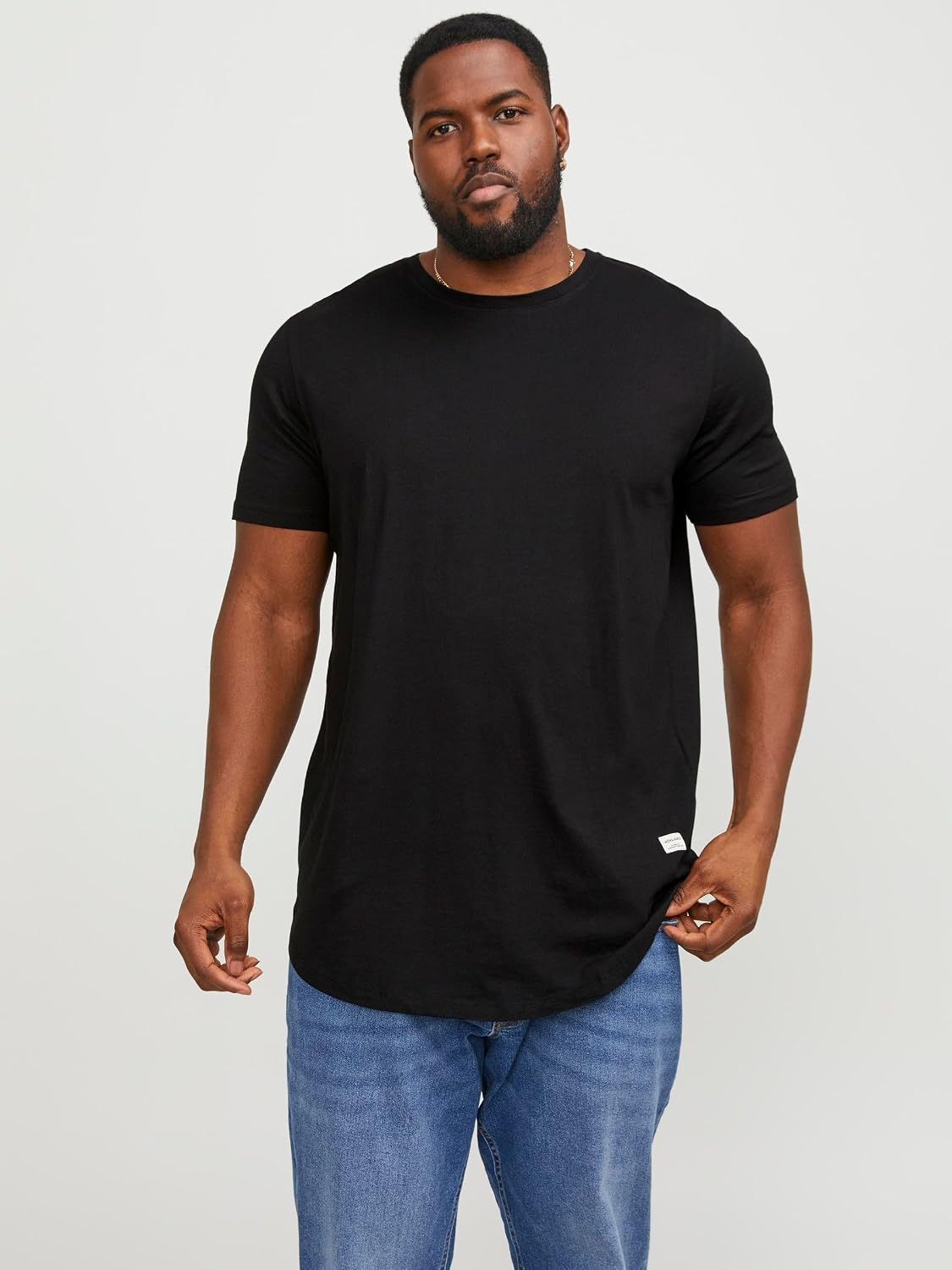 Detalle de JACK & JONES Mens Noa T-Shirt Plus Size Short Sleeve Cotton