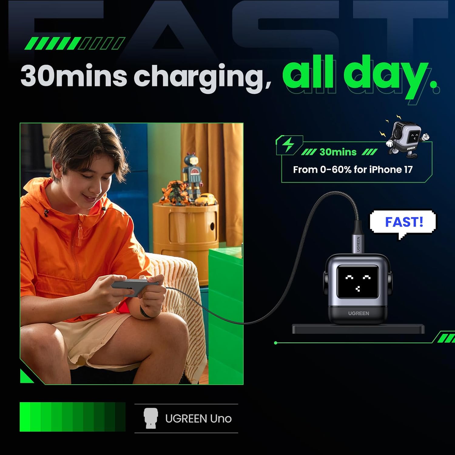 Detalle 1 de UGREEN Uno 30W USB C Charger