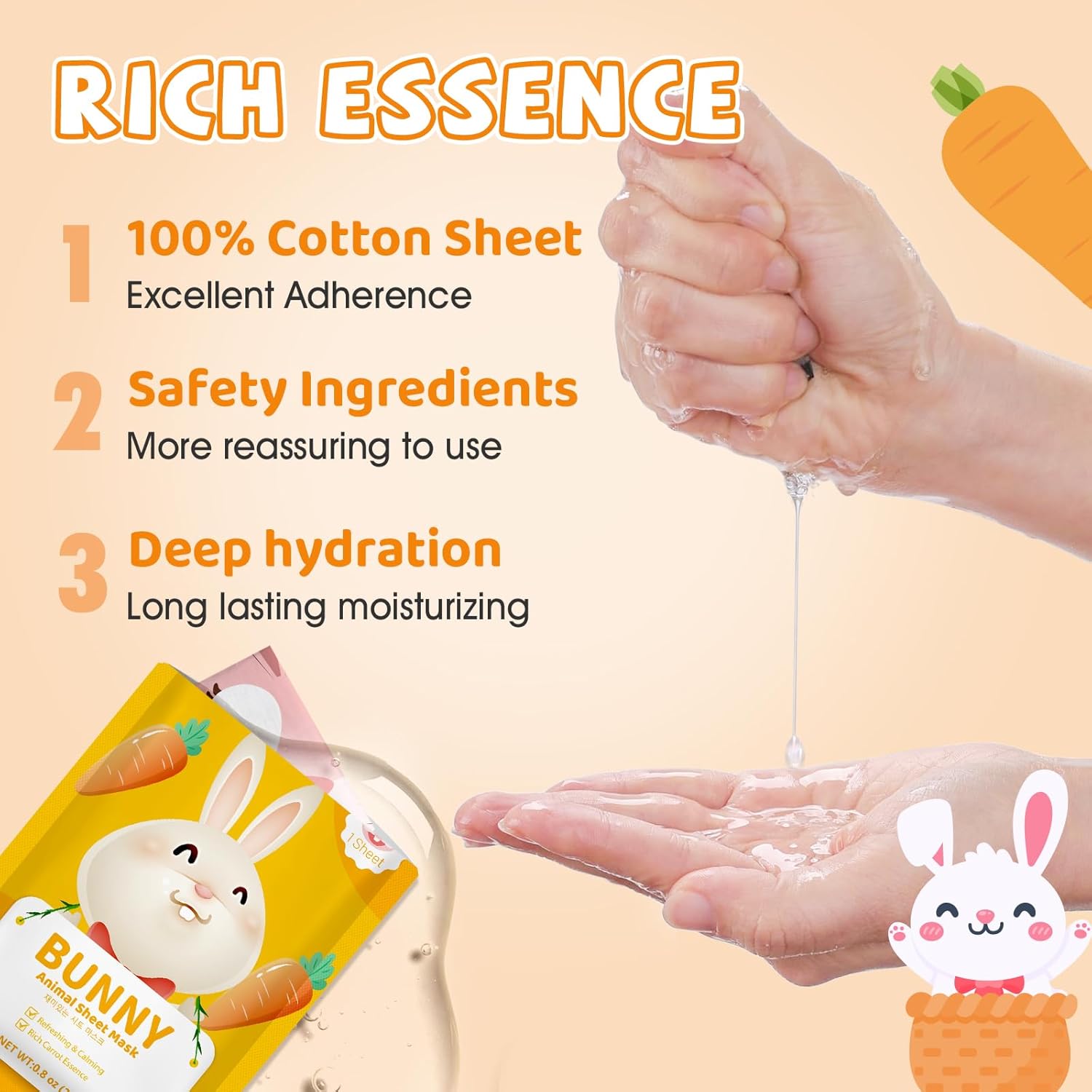 Thumbnail 4 de KONEUK 9 Pack Animal Face Masks for Kids — Hydrating Collagen Sheet Masks for Teens and Sleepover Parties