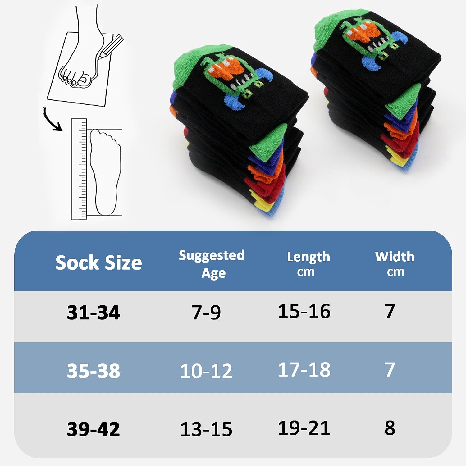 Thumbnail 6 de Uizuooy Kinder Sportsocken (31–34) aus Baumwolle, atmungsaktiv & unisex – 12 Paar