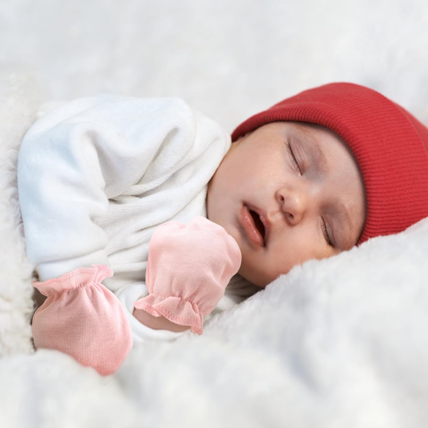 Thumbnail 4 de DRESHOW Newborn Baby Mittens: 8 Pairs of 100% Organic Cotton No-Scratch Gloves for 0–6 Months