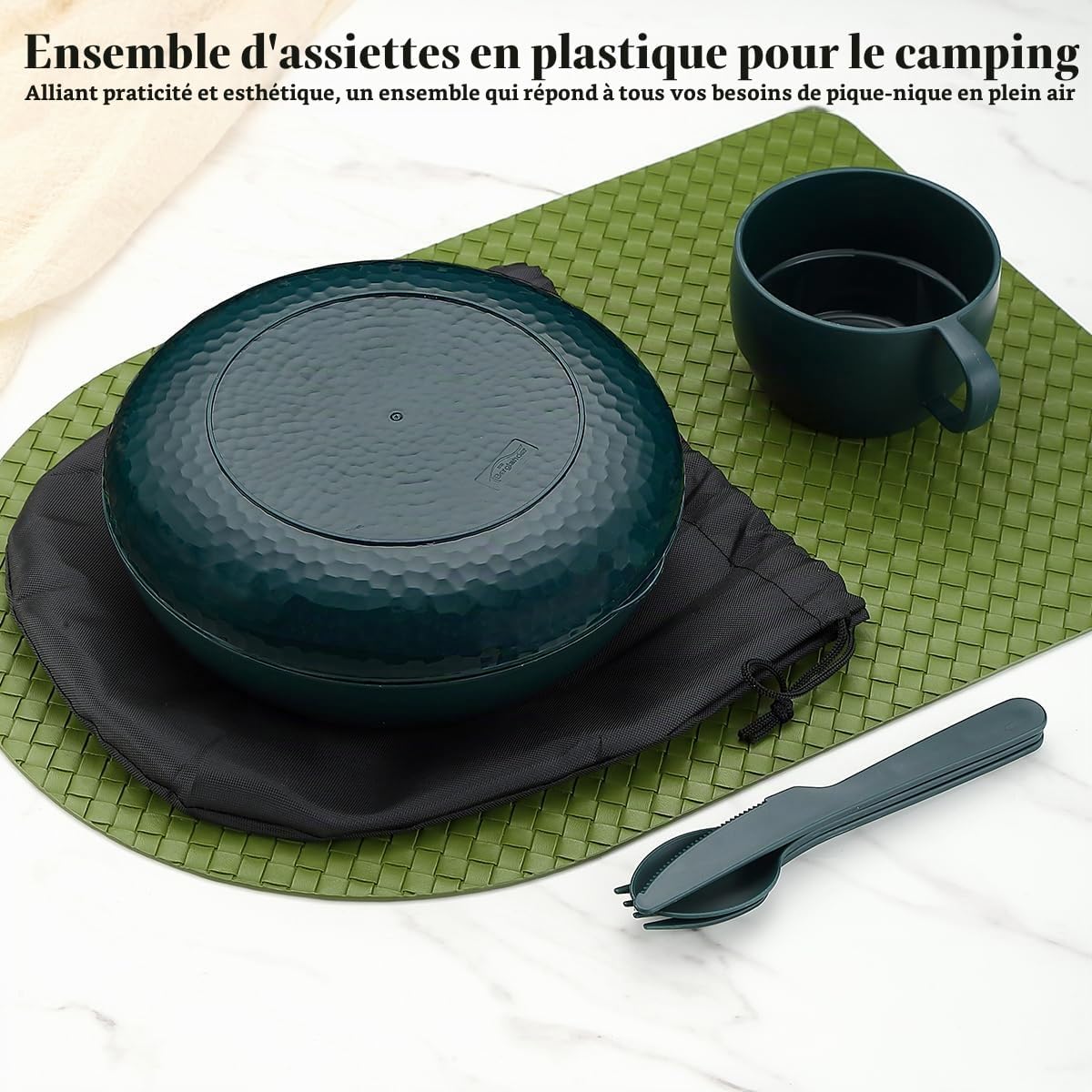 Detalle de Berglander BL.PP Camping Mess Kit.DG campingset met kom, bord, beker en bestek