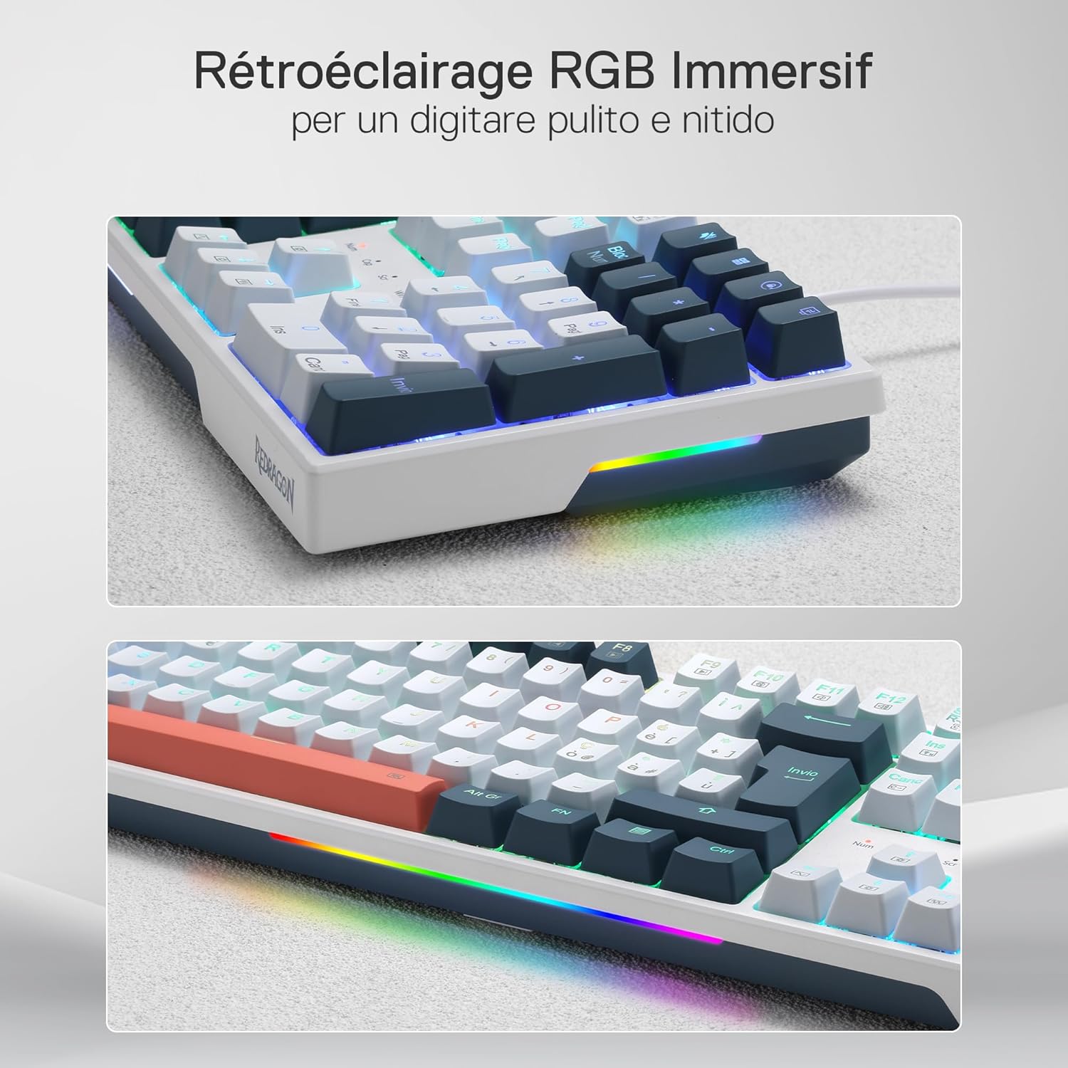 Thumbnail 5 de Redragon K668 RGB tastiera gaming meccanica cablata hot-swap con layout QWERTY italiano