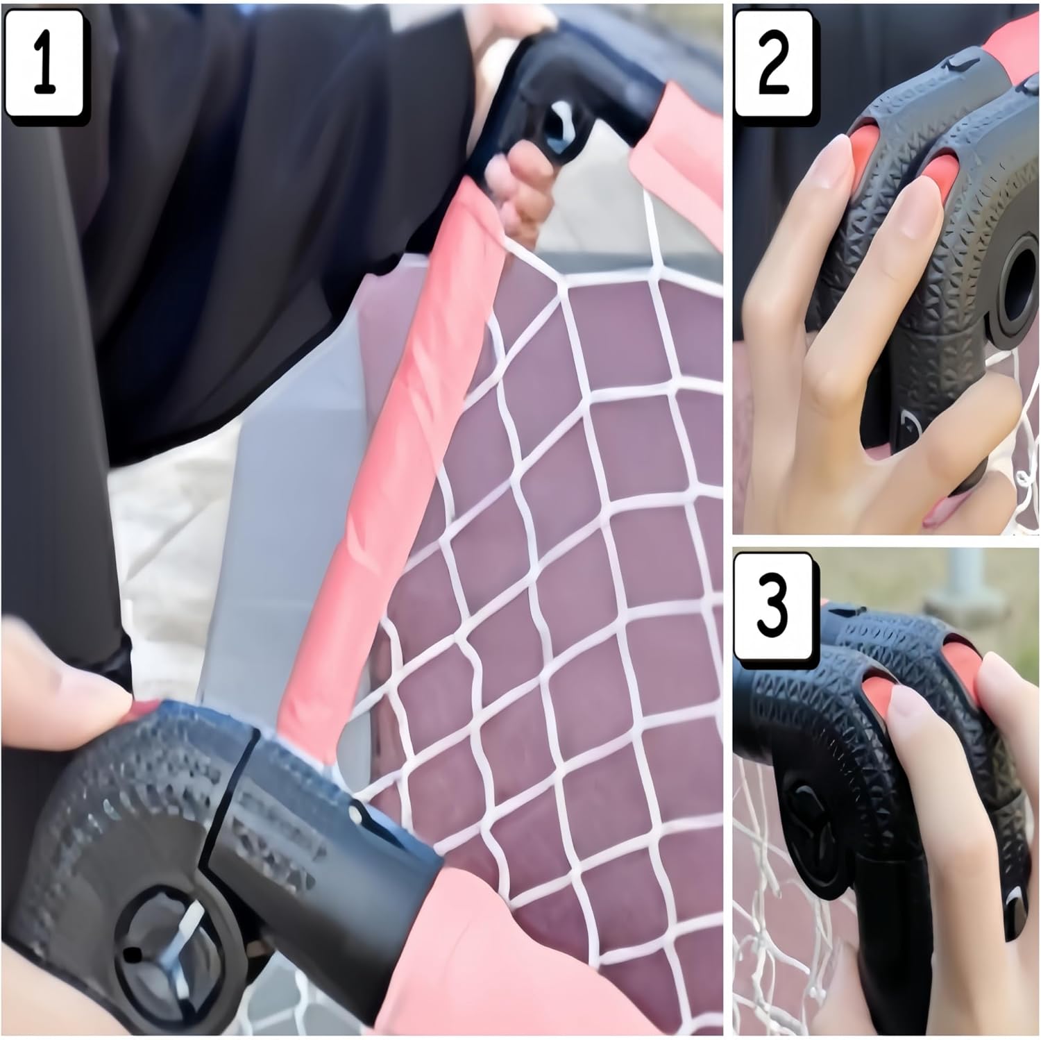 Detalle 2 de KiBiGOAL Foldable Mini Football Goal for Kids (Pink) – Indoor & Outdoor Portable Goal